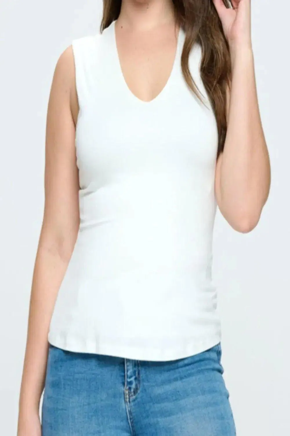 Ivory V-Neck Tank Top