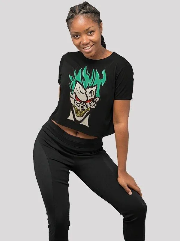 Joker Black Crop Top For Women