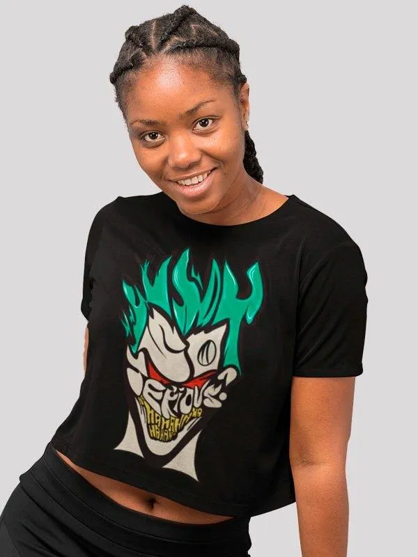 Joker Black Crop Top For Women