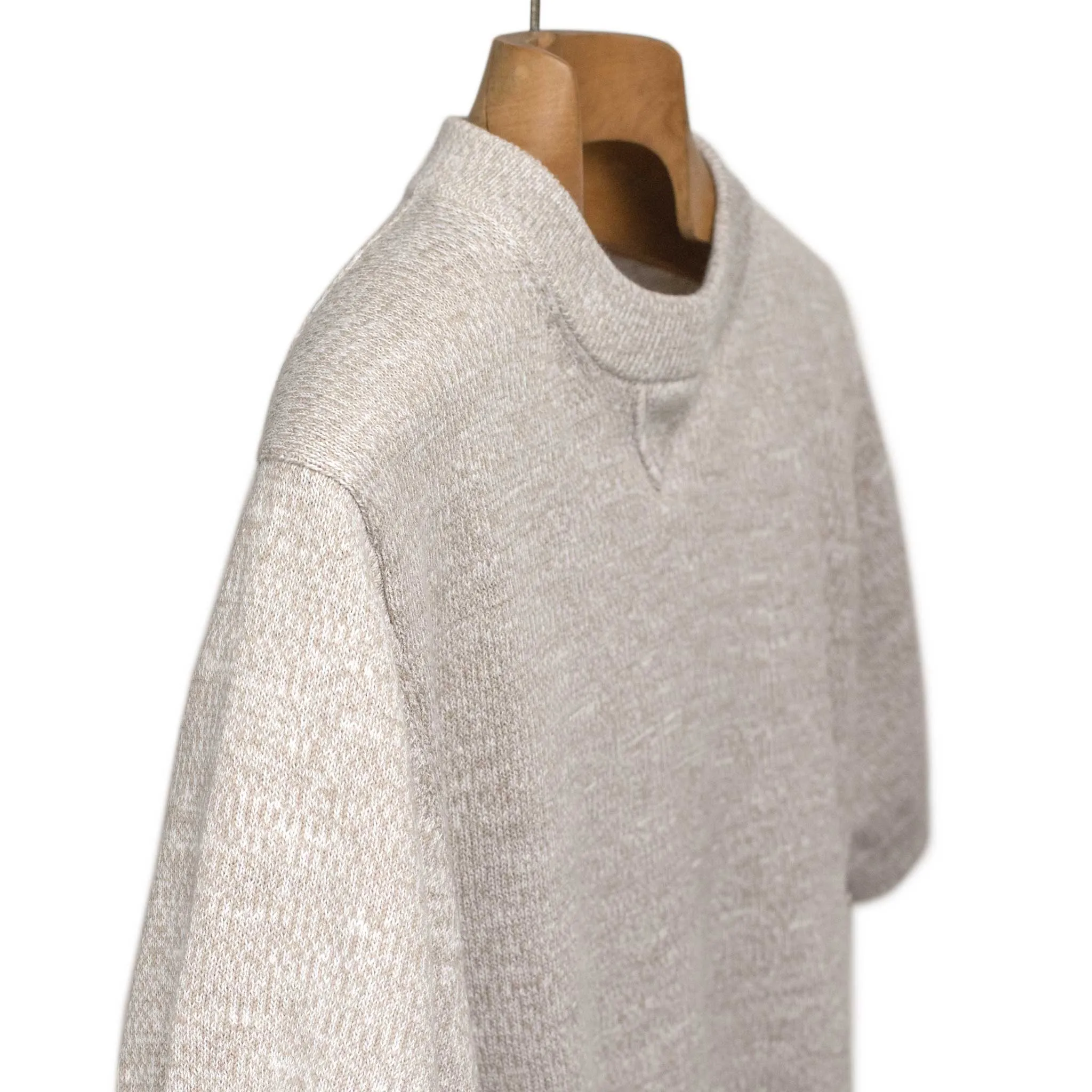 Knit t-shirt in natural marled cotton yarn