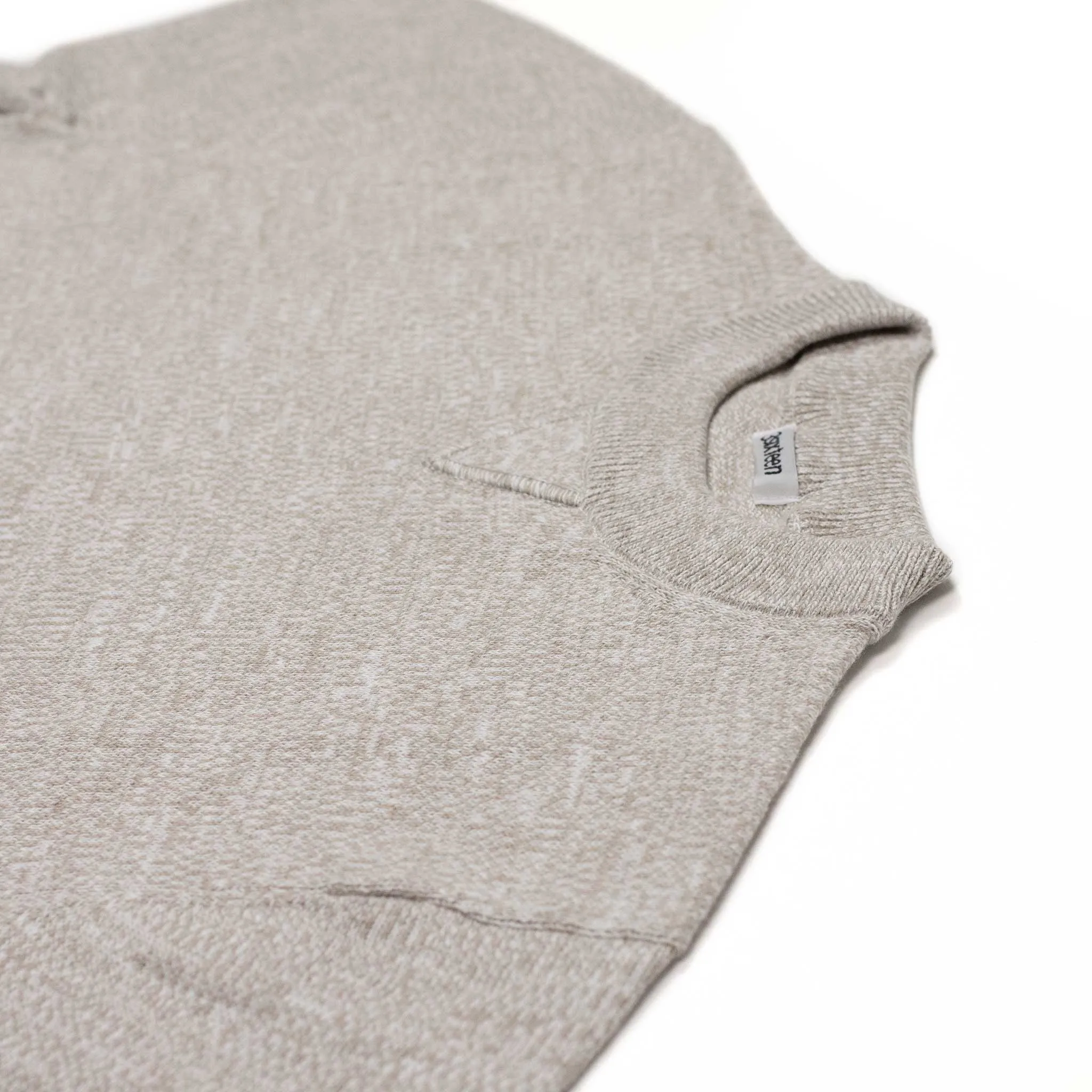 Knit t-shirt in natural marled cotton yarn