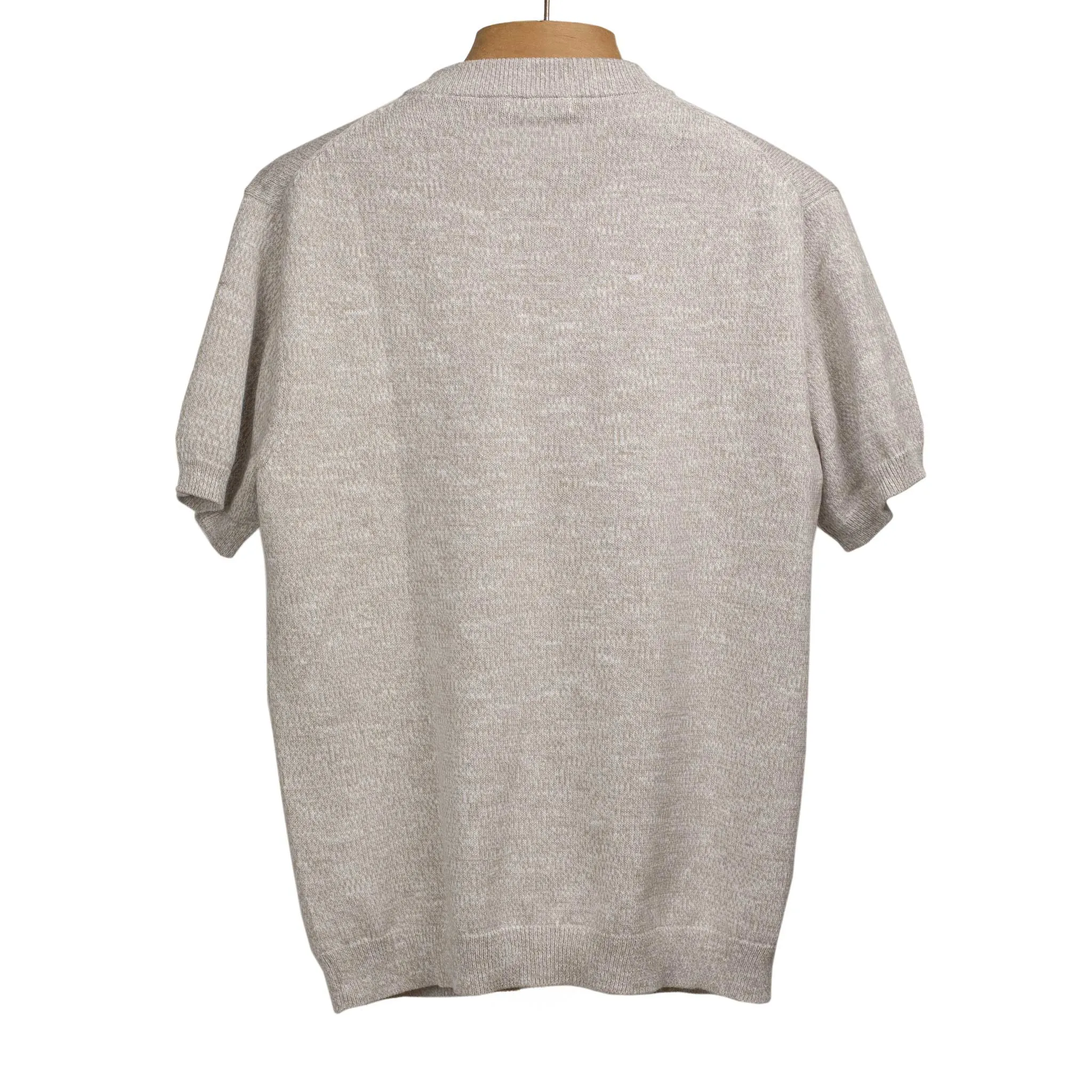 Knit t-shirt in natural marled cotton yarn