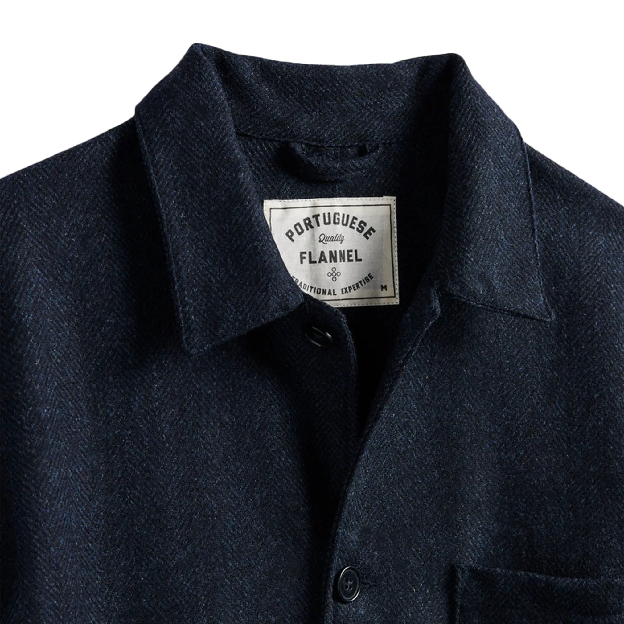 Labura in Navy Herringbone Wool