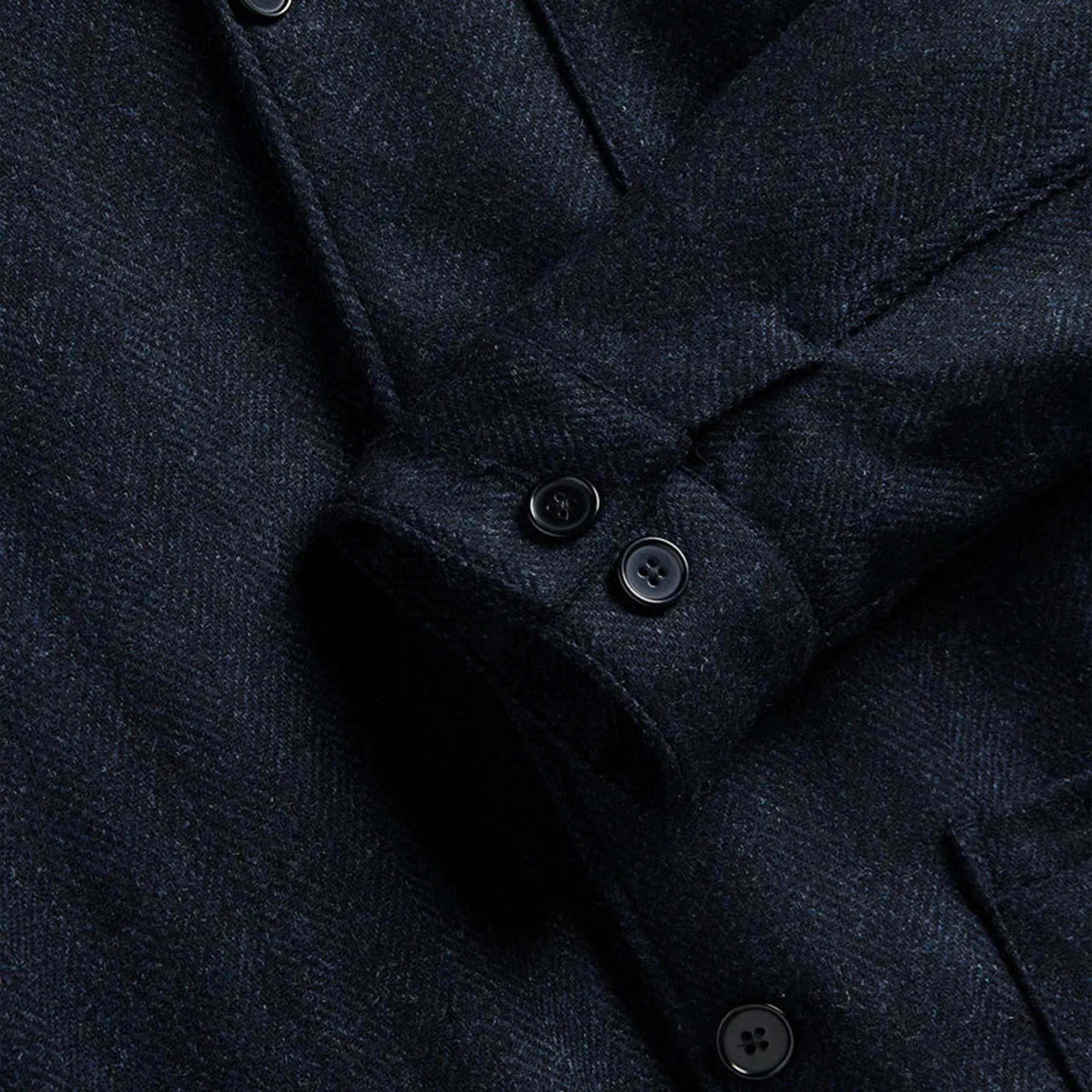 Labura in Navy Herringbone Wool