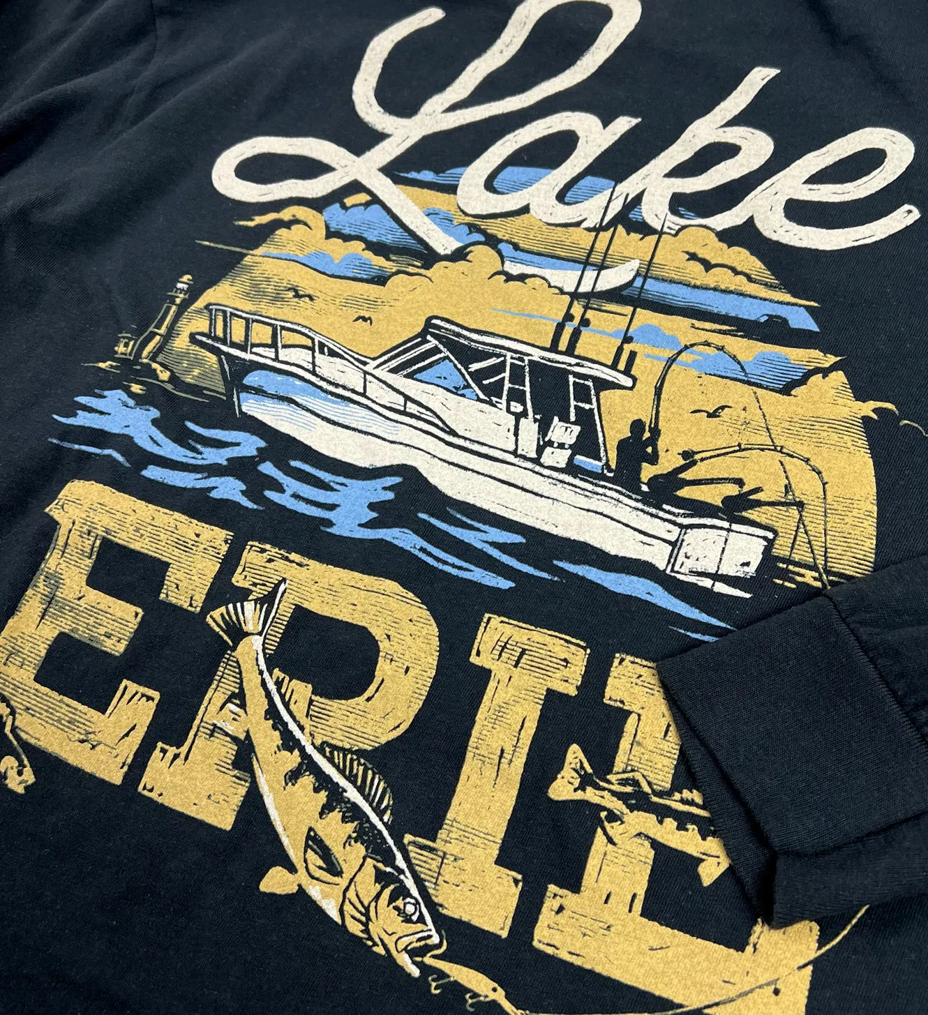 Lake Erie Fishing Long Sleeve T shirt