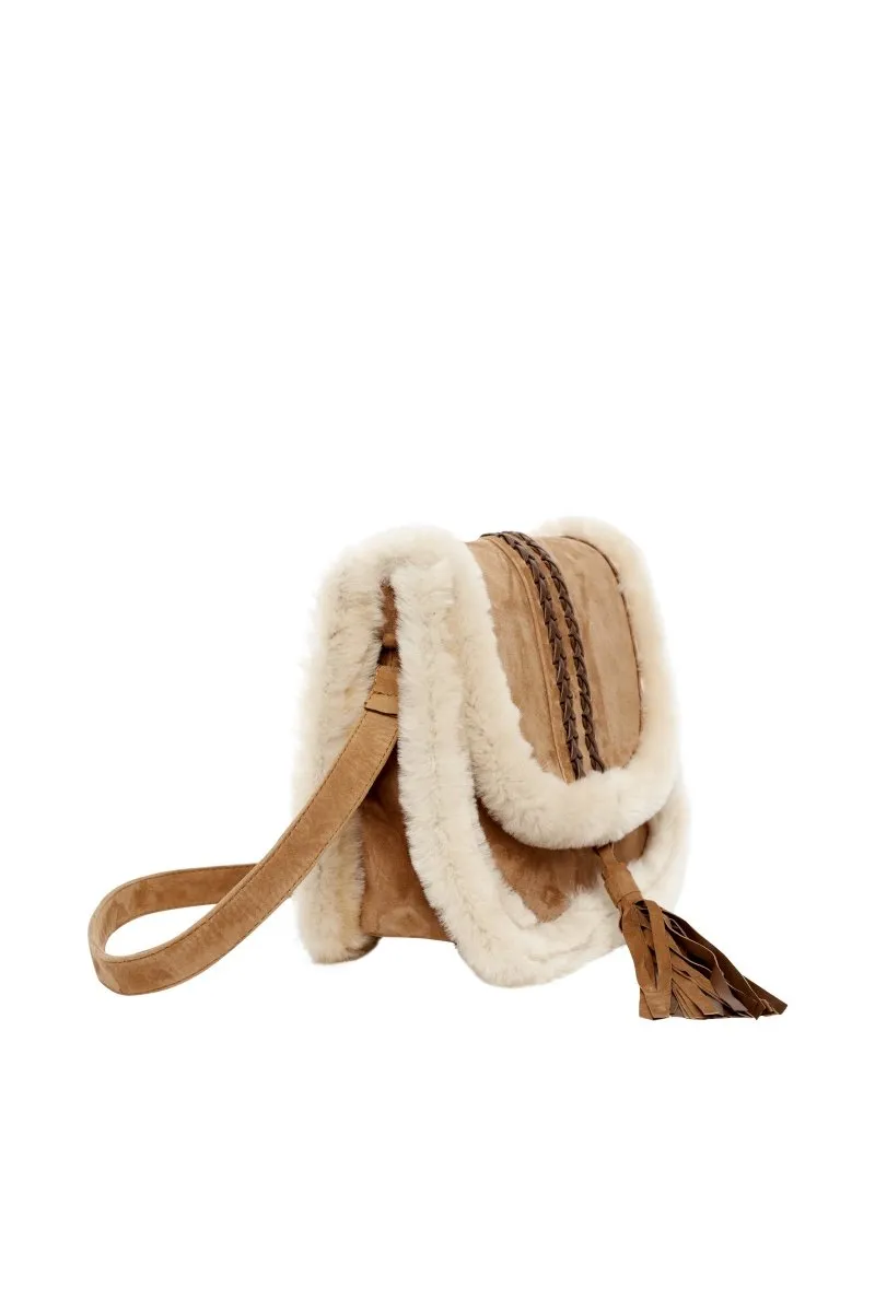 Laura Women’s Shearling Bag - Camel