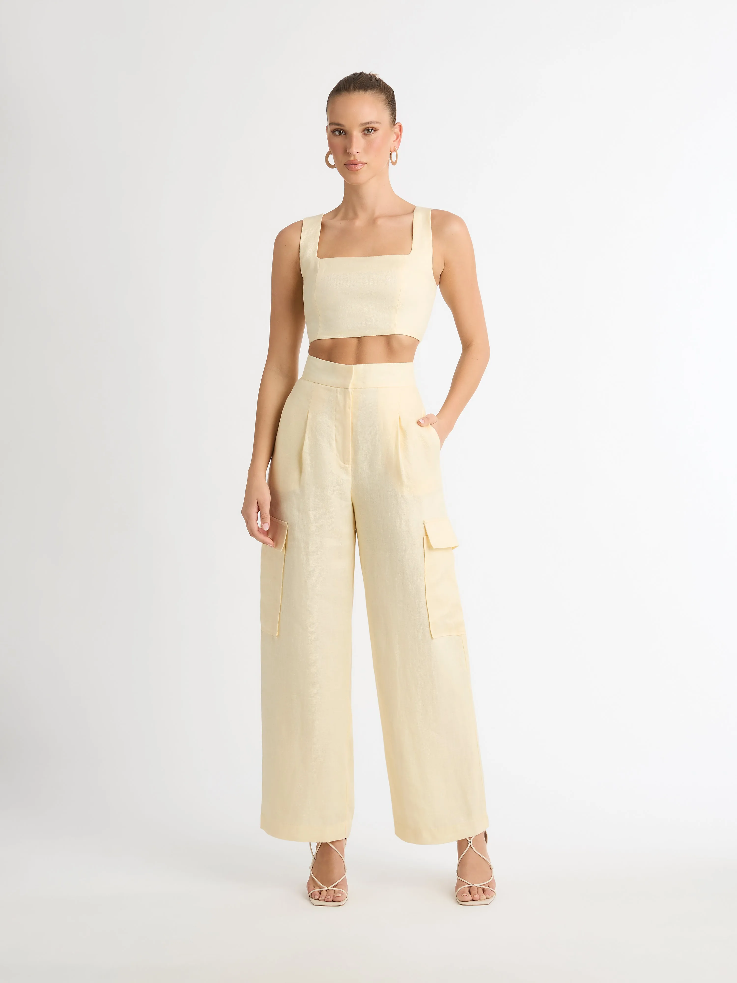 LEXI LINEN CROP TOP