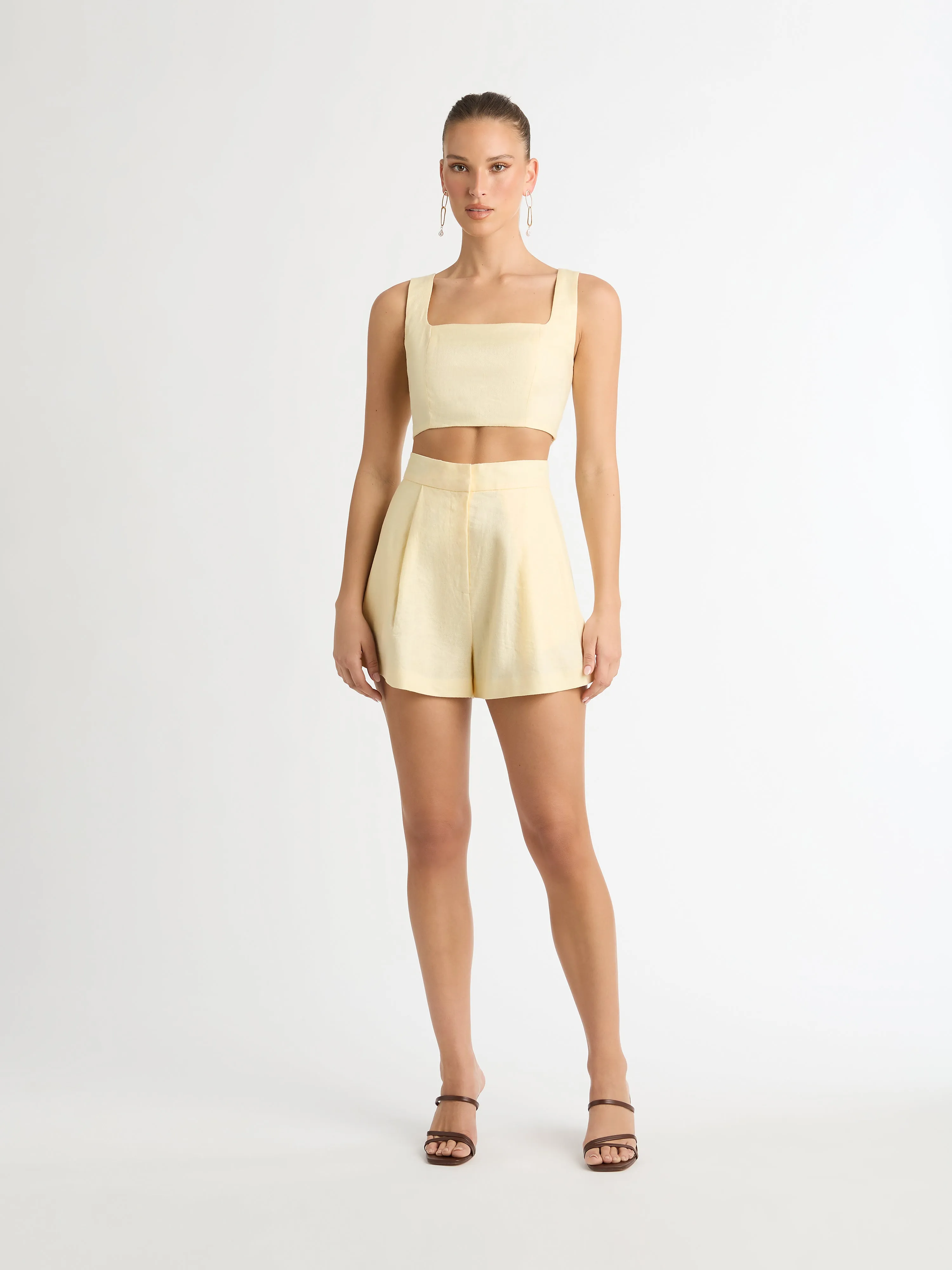 LEXI LINEN CROP TOP