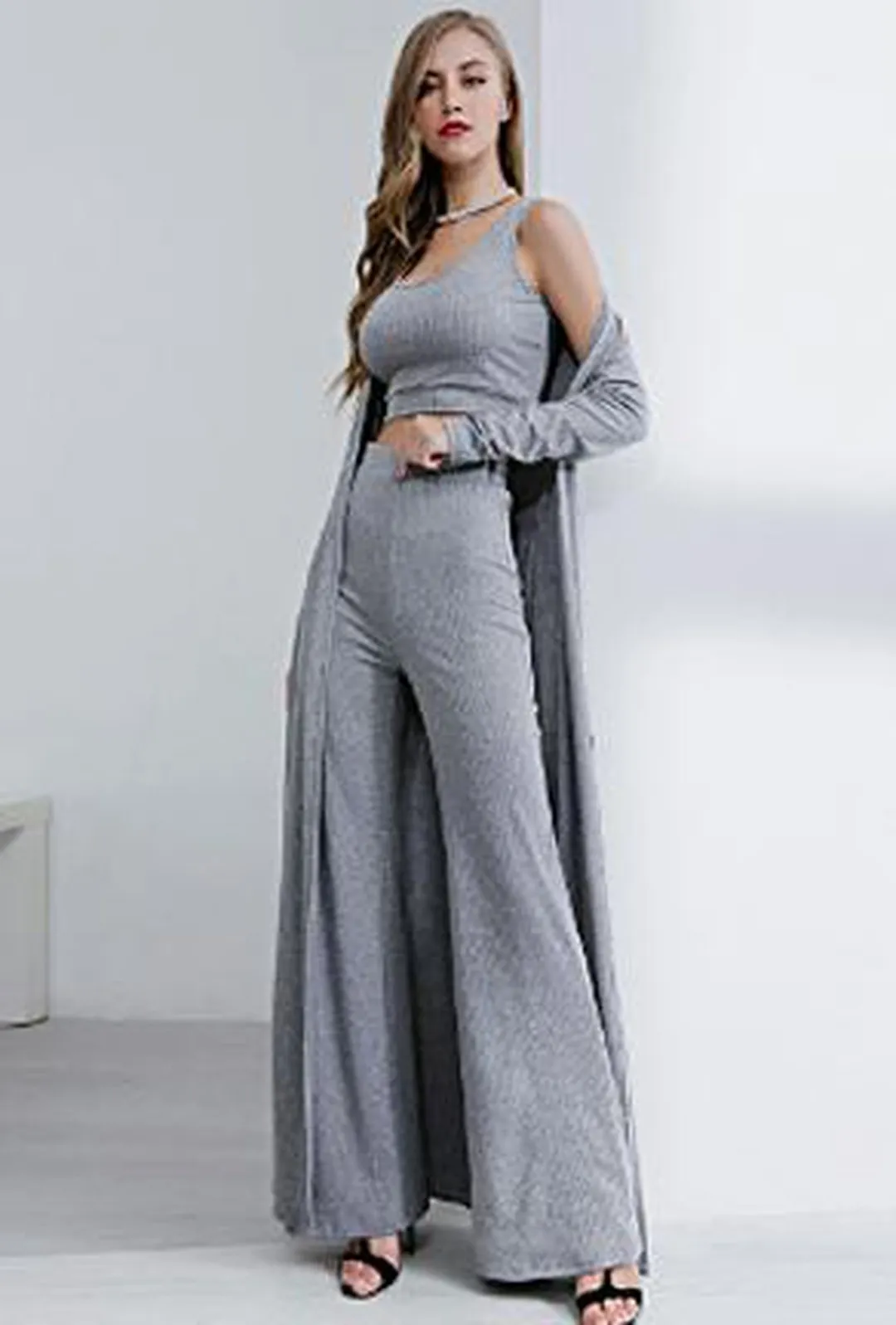 LOREN - 3 PIECE PANT & ROBE SET