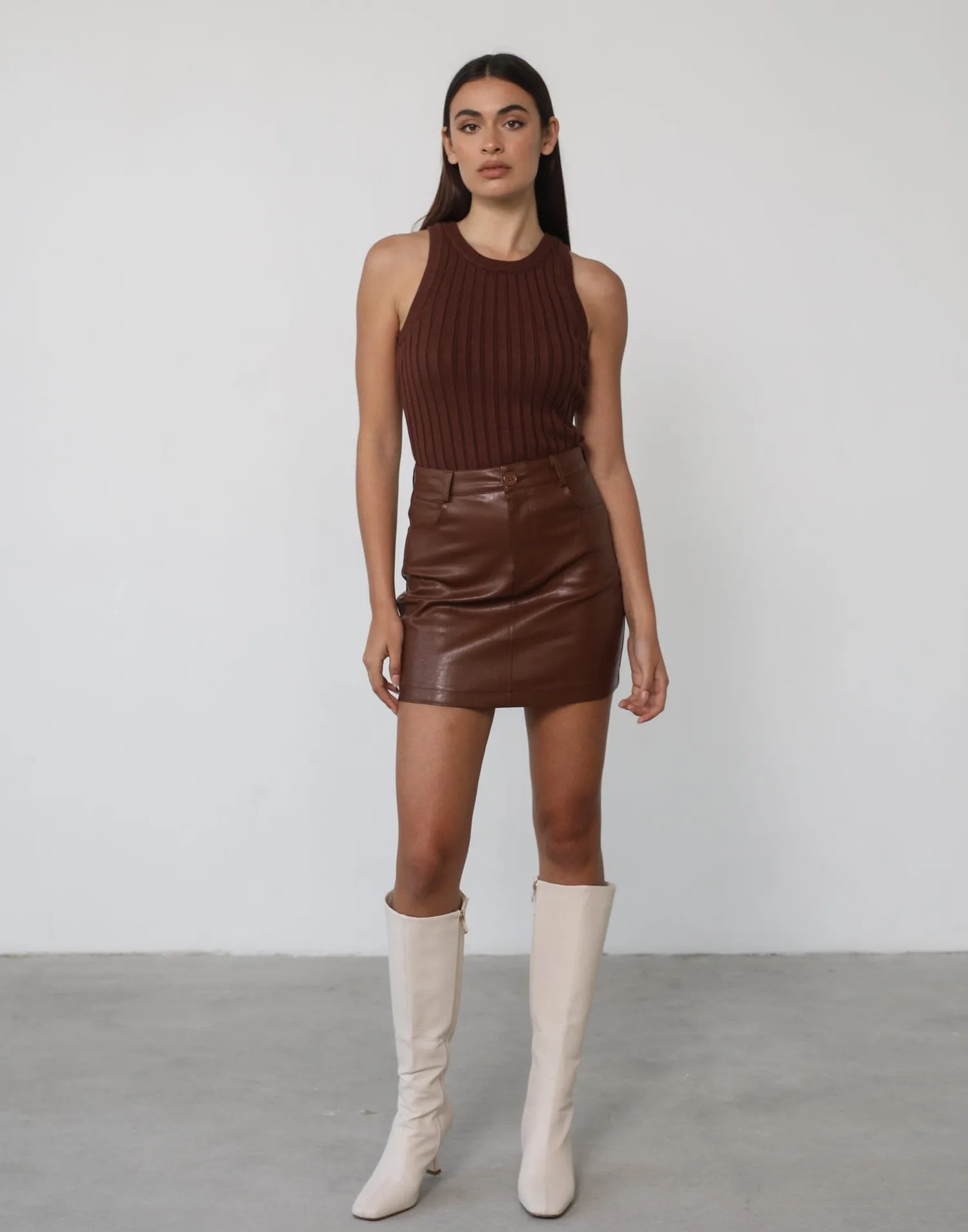 Mae Tank Top (Brown)