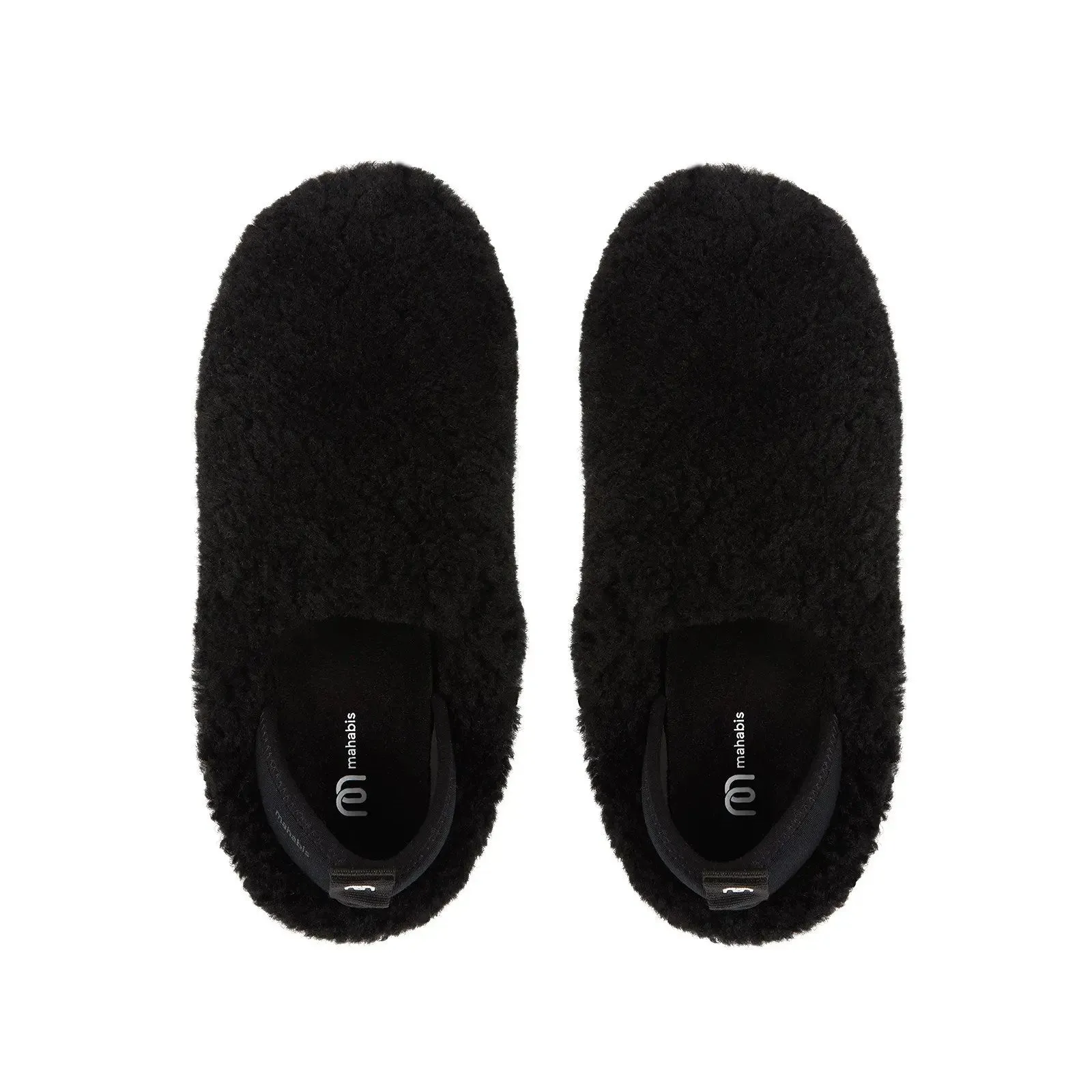 mahabis meribel in black shearling