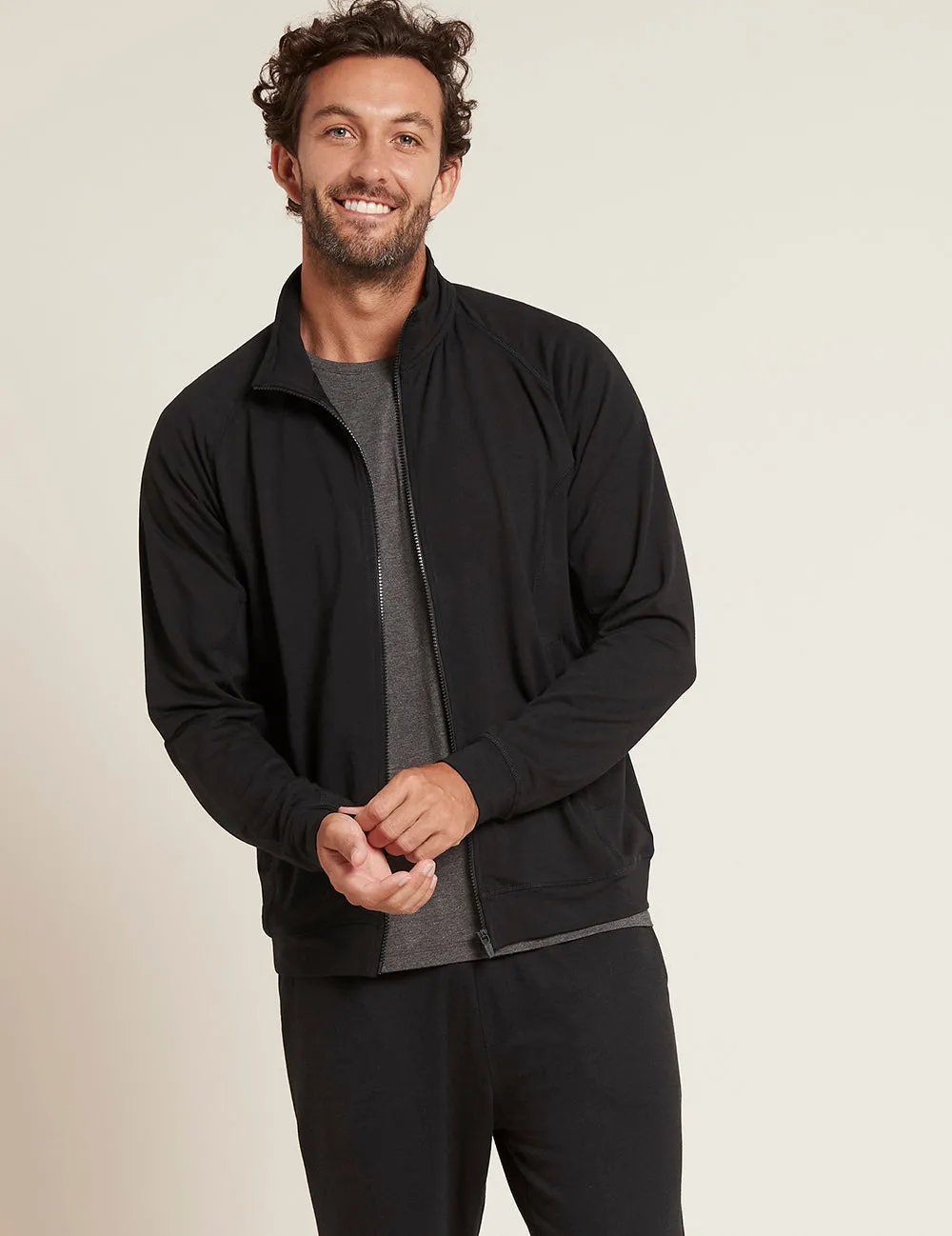 Men's Essential Zip-Up Jacket - Black