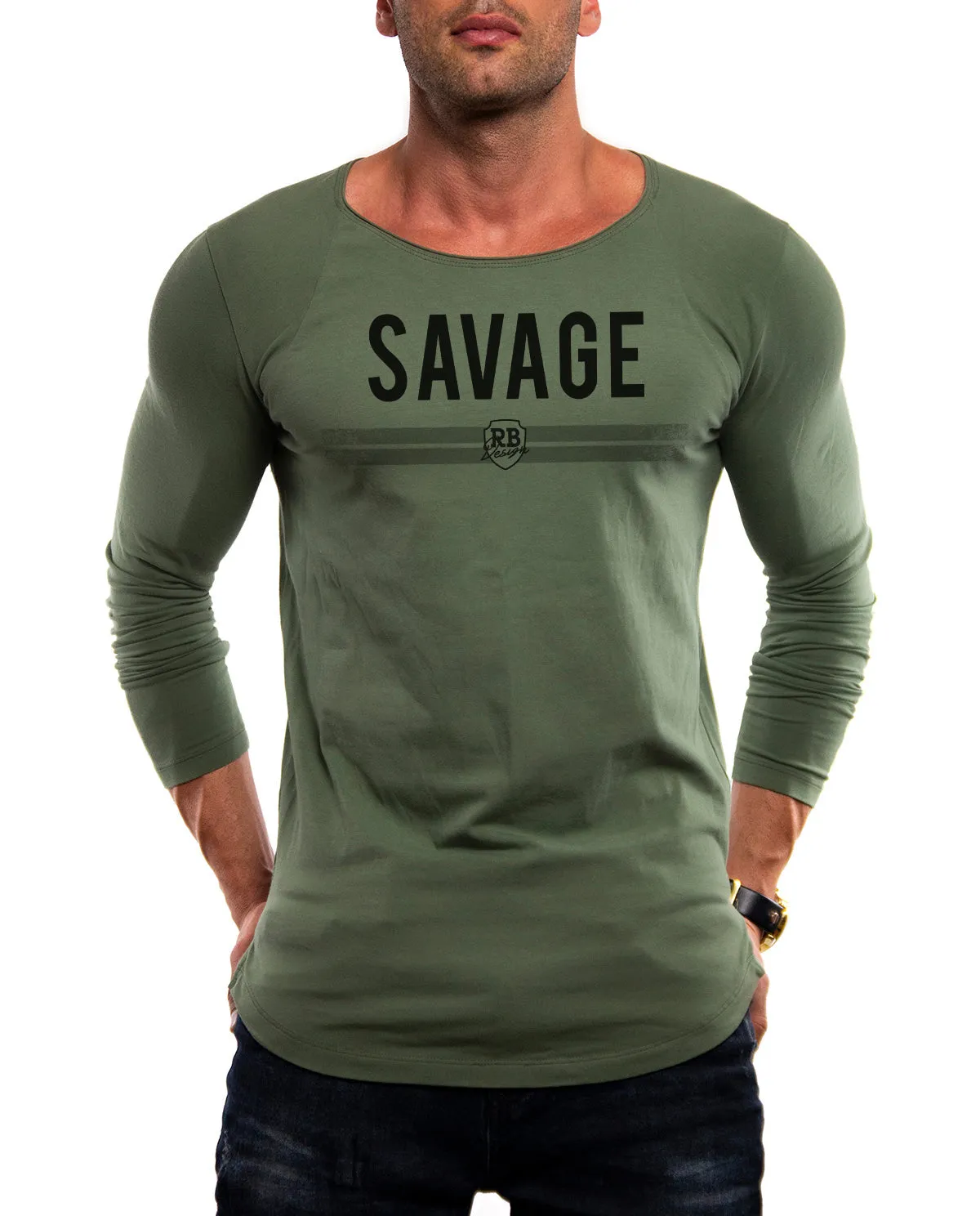 Mens Long Sleeve T-shirt "SAVAGE" MD935