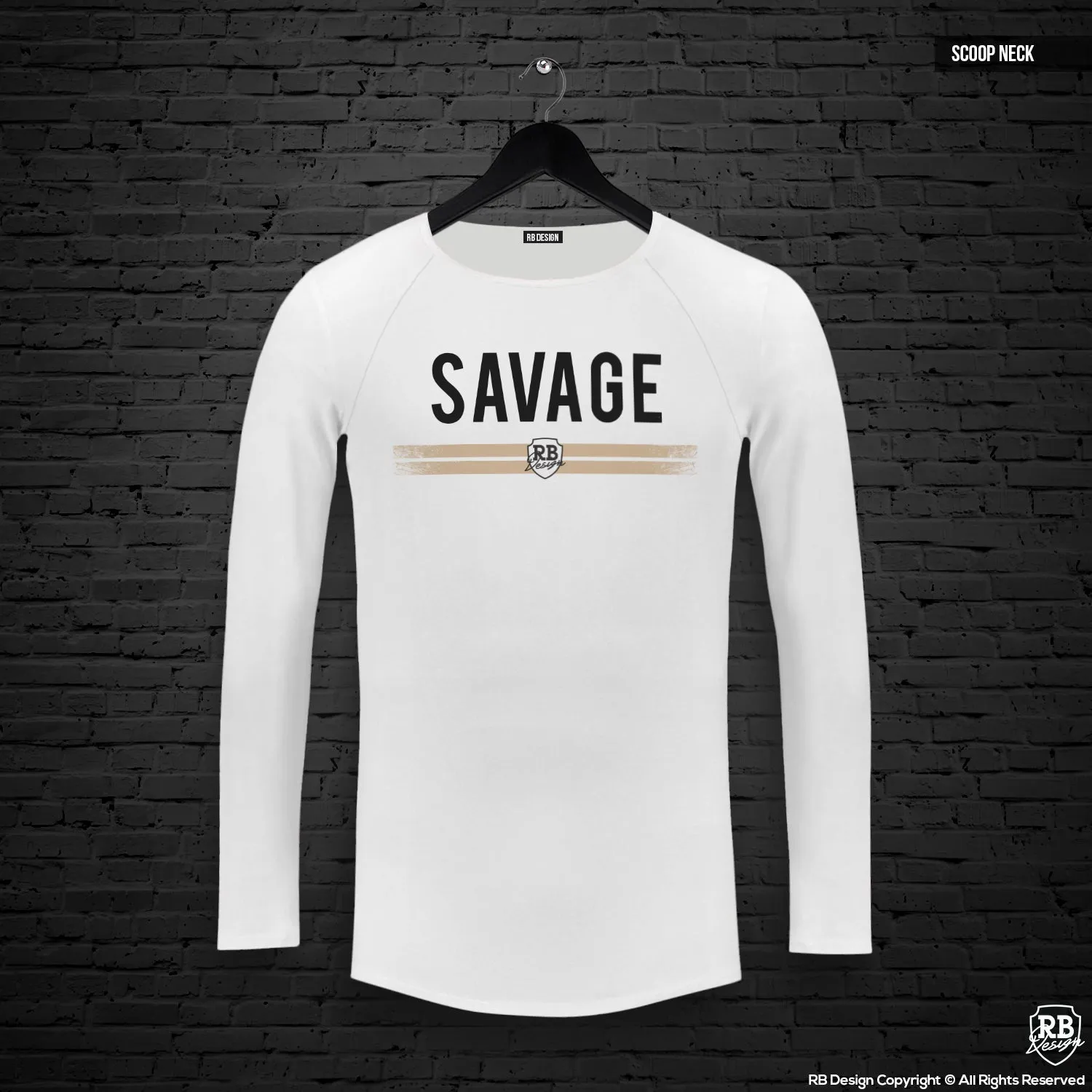 Mens Long Sleeve T-shirt "SAVAGE" MD935