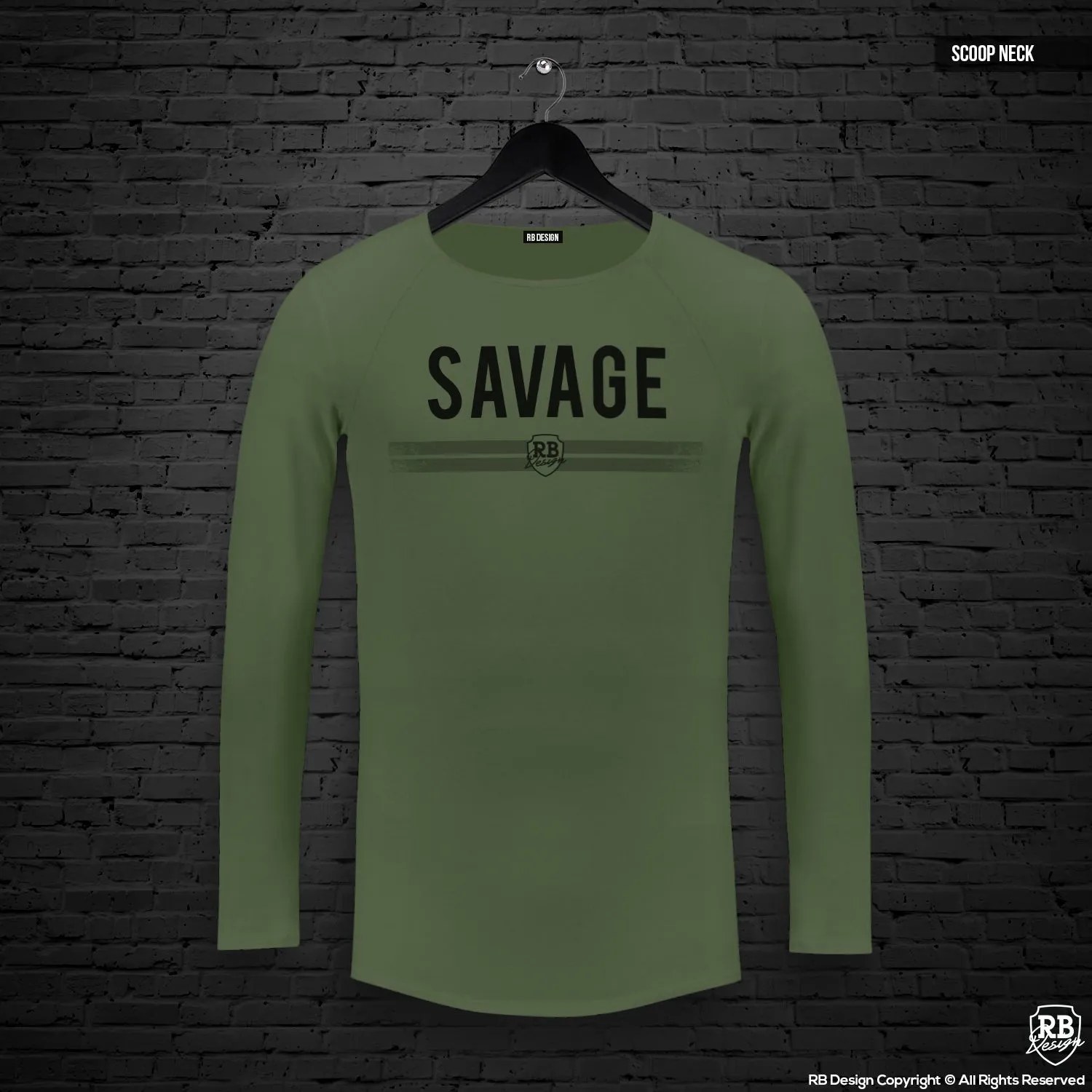 Mens Long Sleeve T-shirt "SAVAGE" MD935