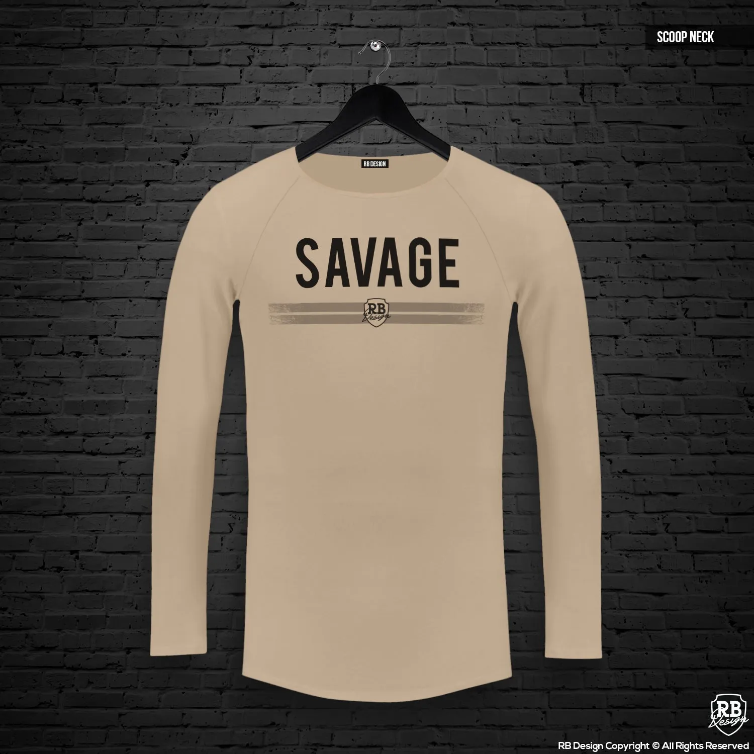 Mens Long Sleeve T-shirt "SAVAGE" MD935