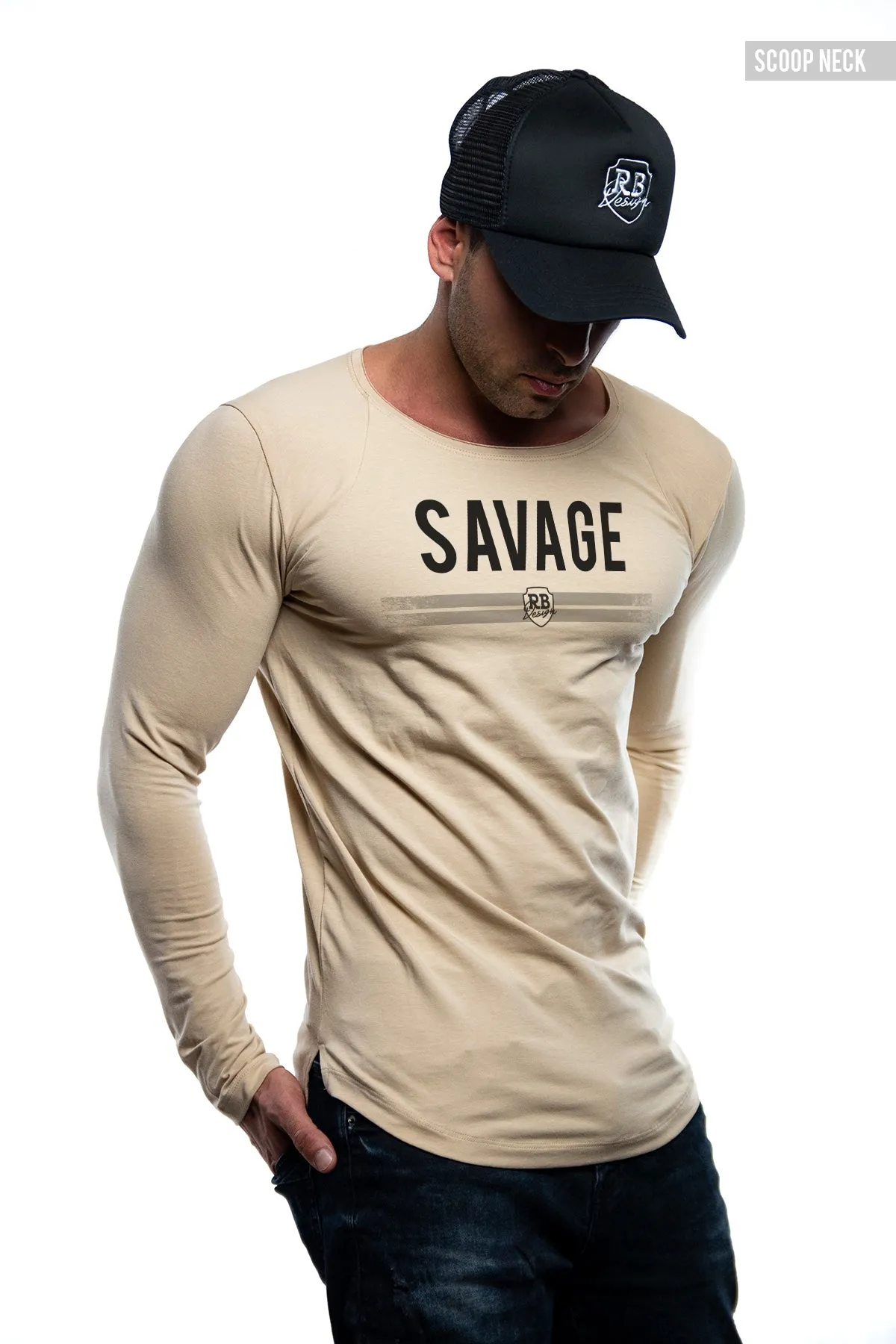 Mens Long Sleeve T-shirt "SAVAGE" MD935