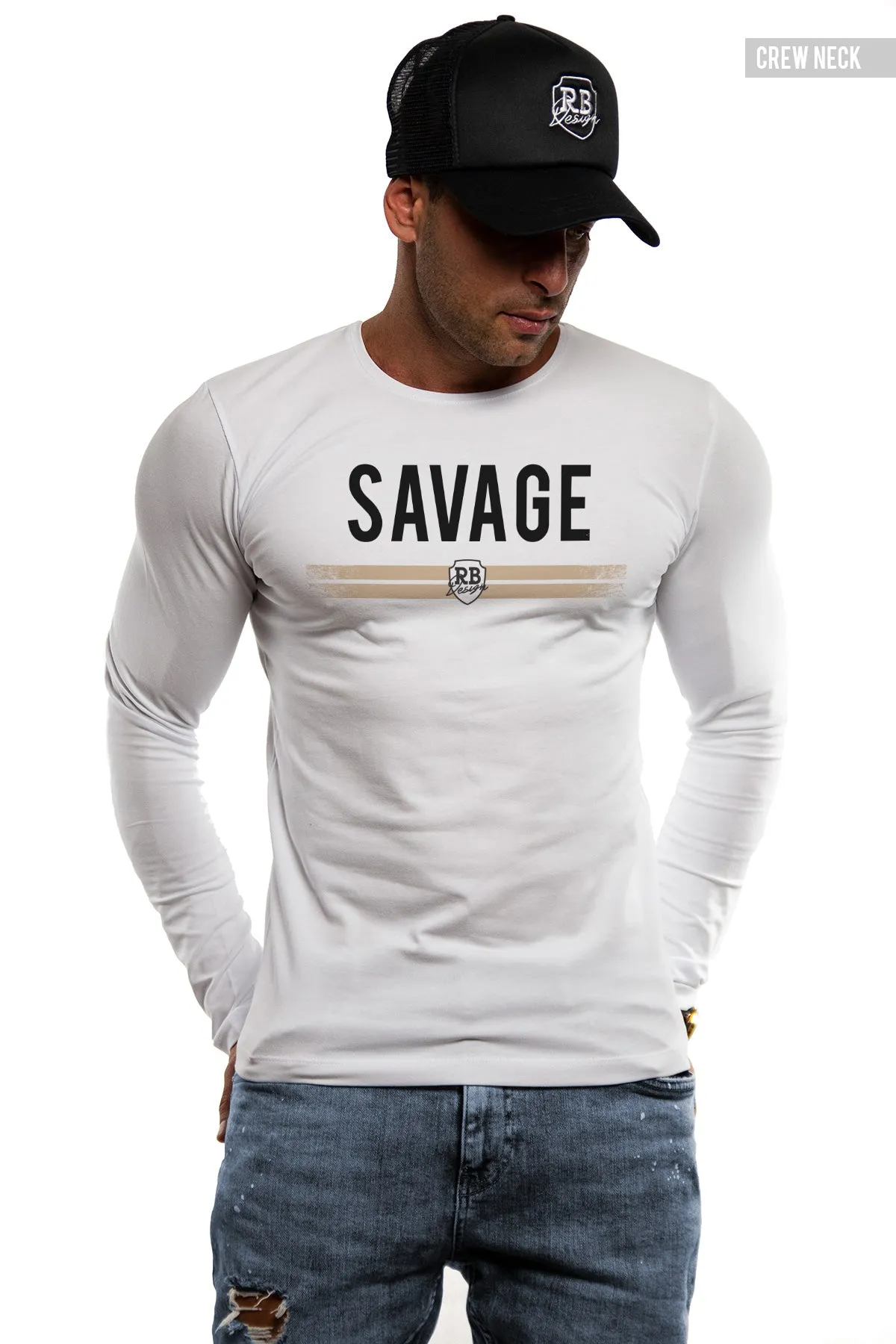 Mens Long Sleeve T-shirt "SAVAGE" MD935