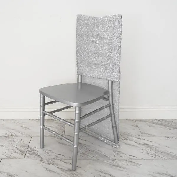 Metallic Spandex Silver Chiavari Chair Jacket