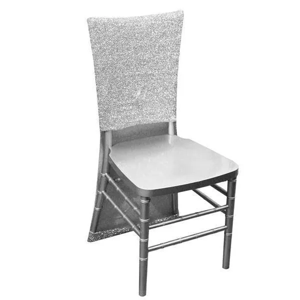 Metallic Spandex Silver Chiavari Chair Jacket