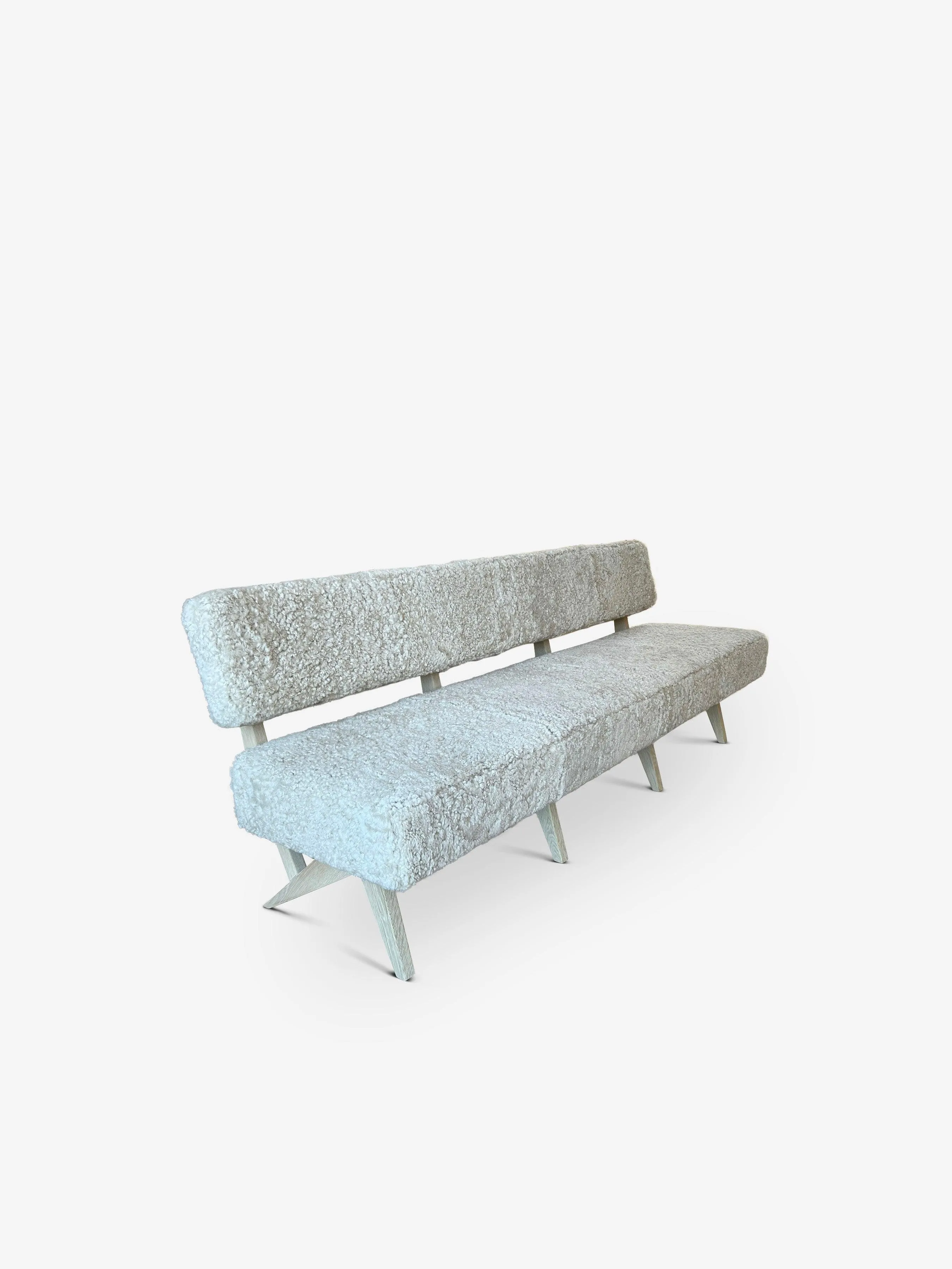 Metropole 7' Bench with Shearling by MONC XIII