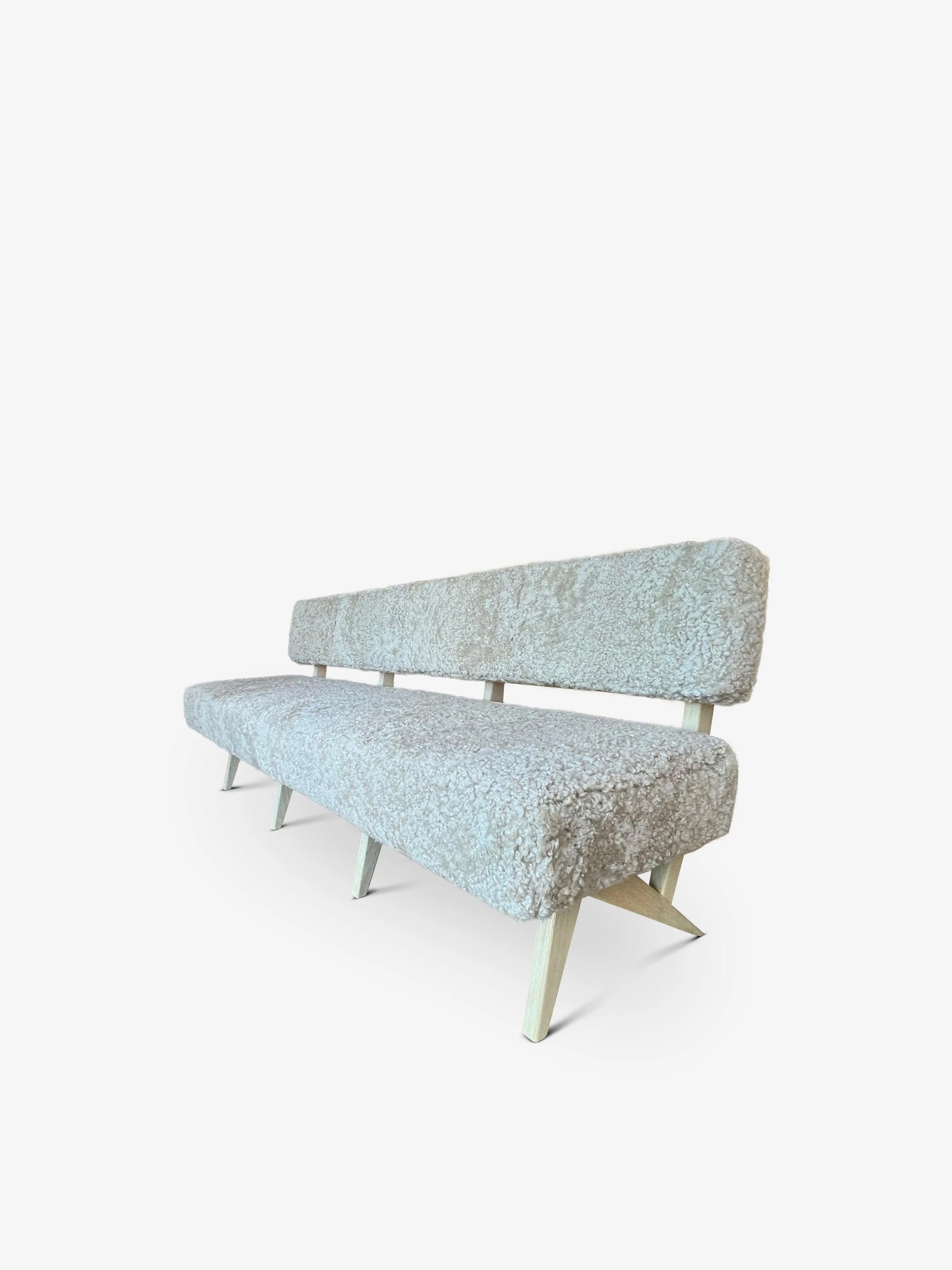 Metropole 7' Bench with Shearling by MONC XIII