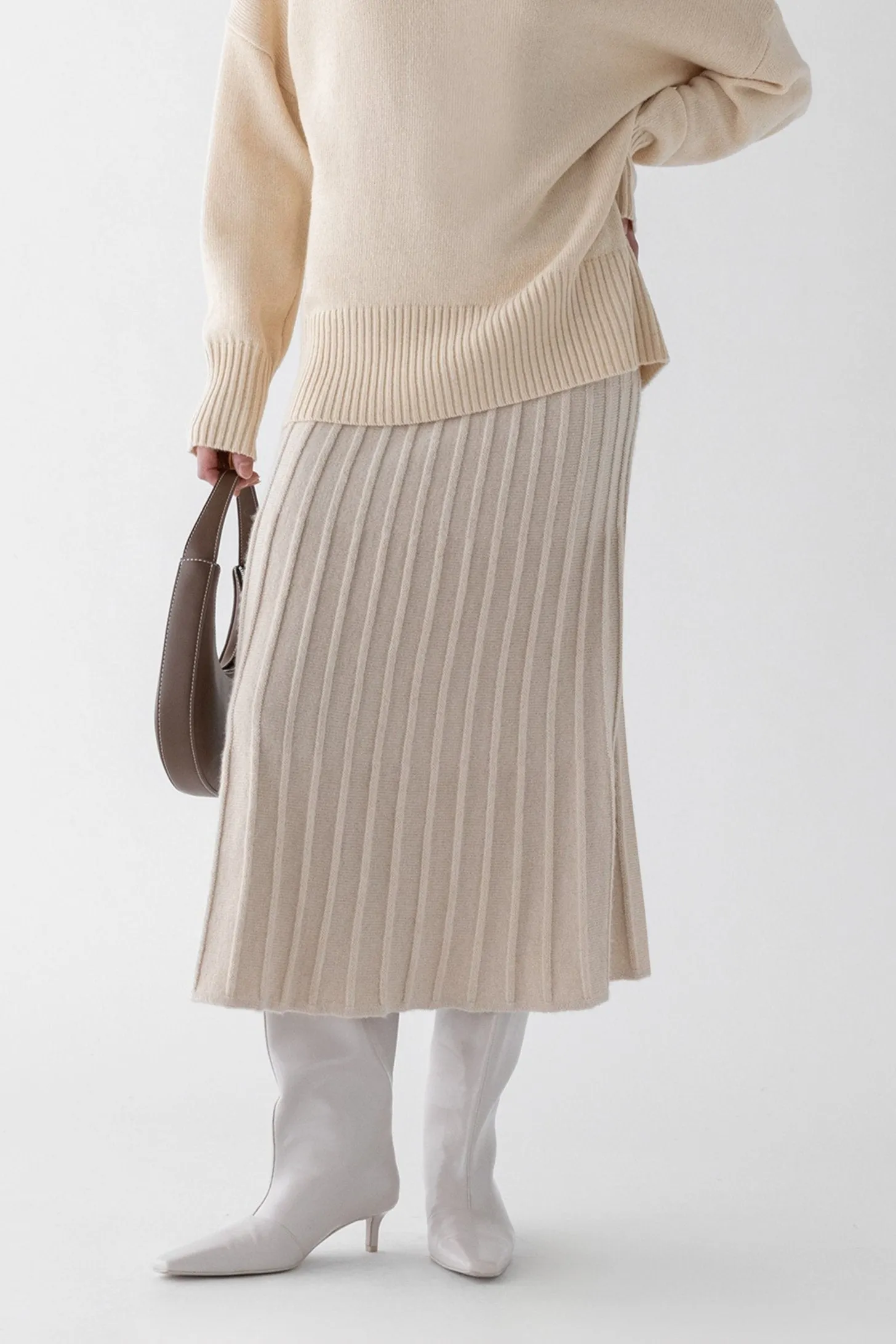 MIDI KNIT SWEATER SKIRT