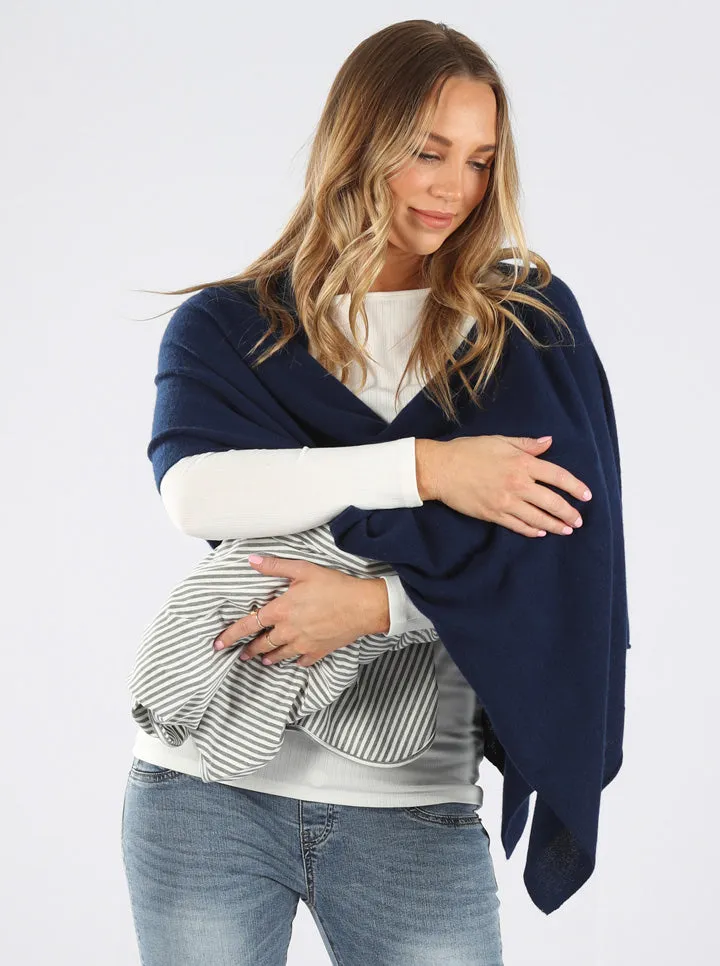 Moozie Mama Luxury Poncho/Scarf Maternity & Nursing Cover in Navy