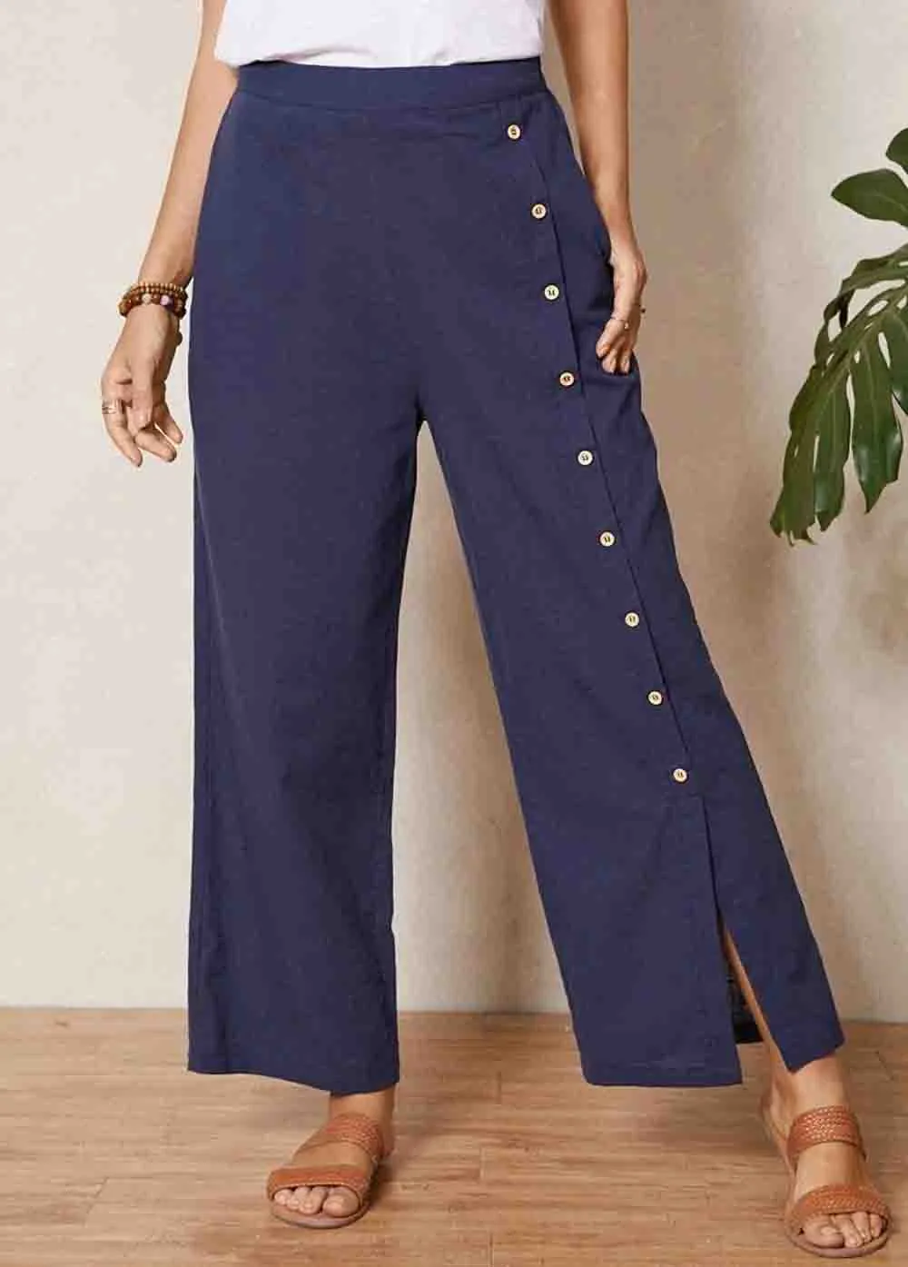 NEW! High Waist Button Detail Pocket Pants