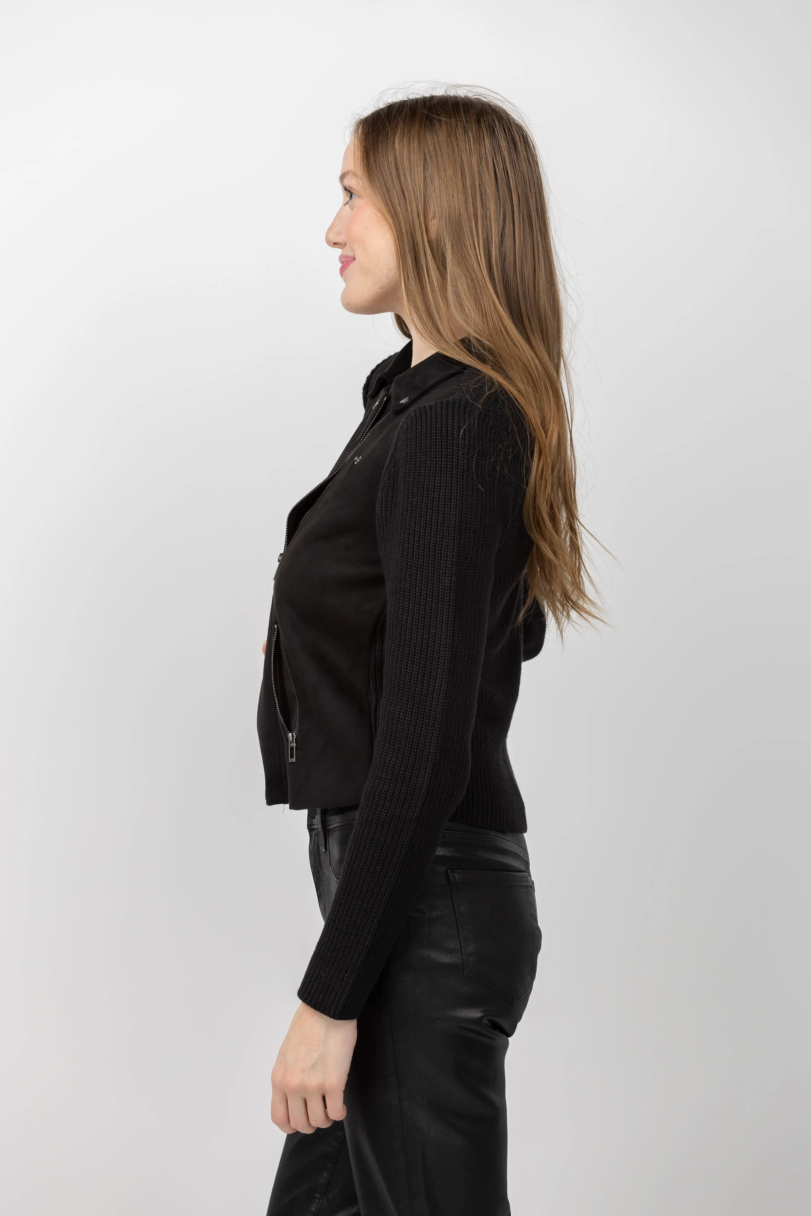 Nic   Zoe Mix Media Jacket in Black Onyx