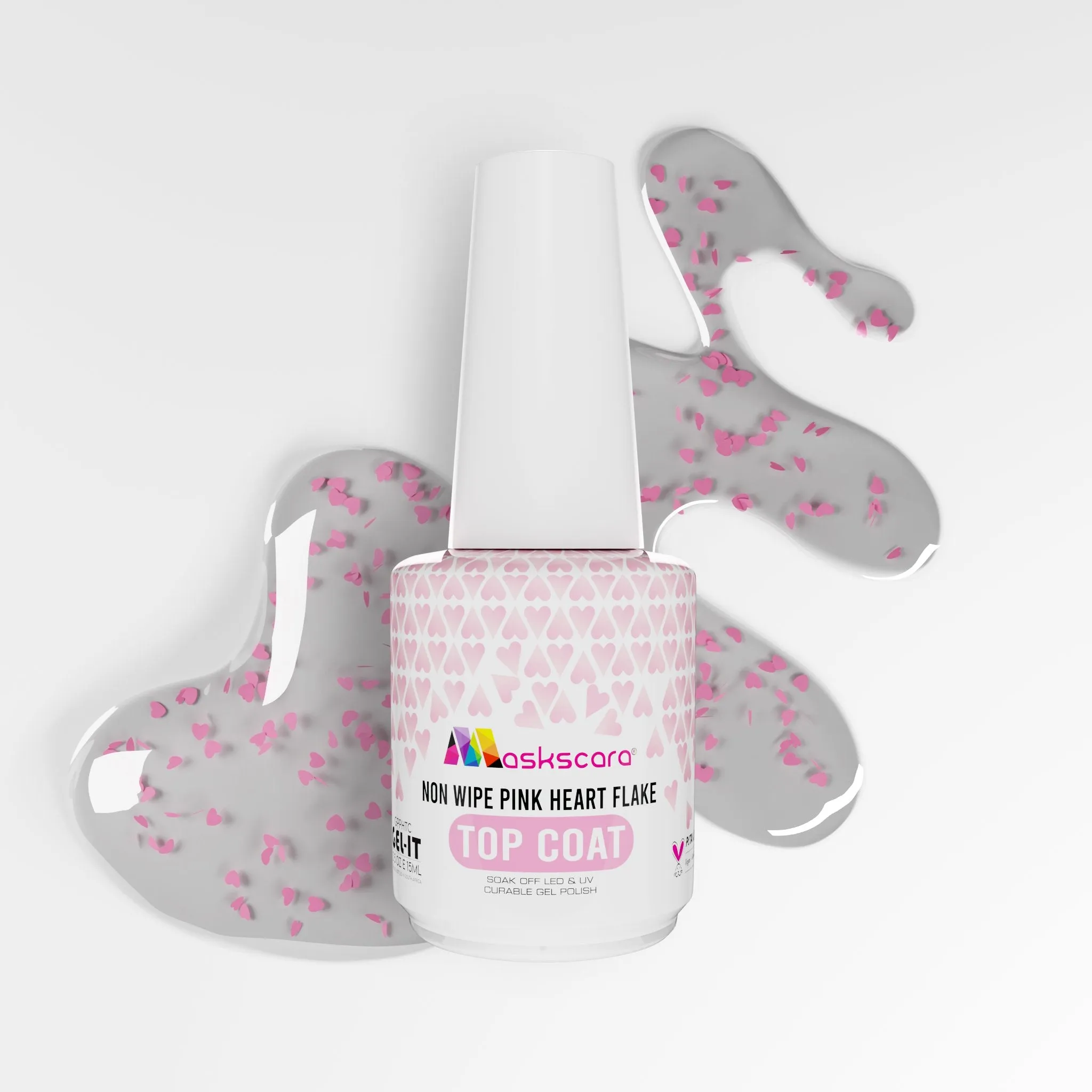 Non-Wipe Top Coat - Pink Hearts