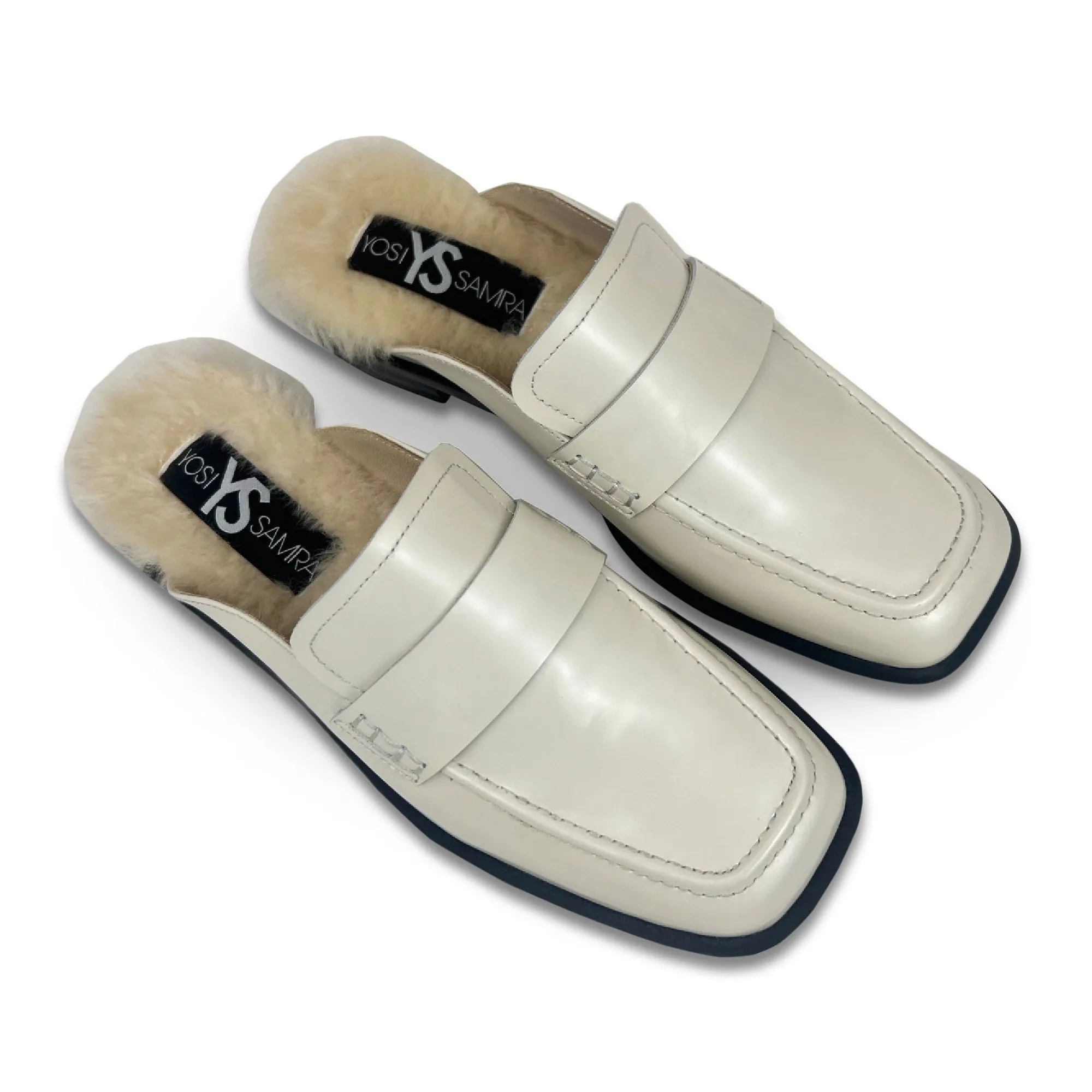 Odessa Loafer Mule in Bone Leather