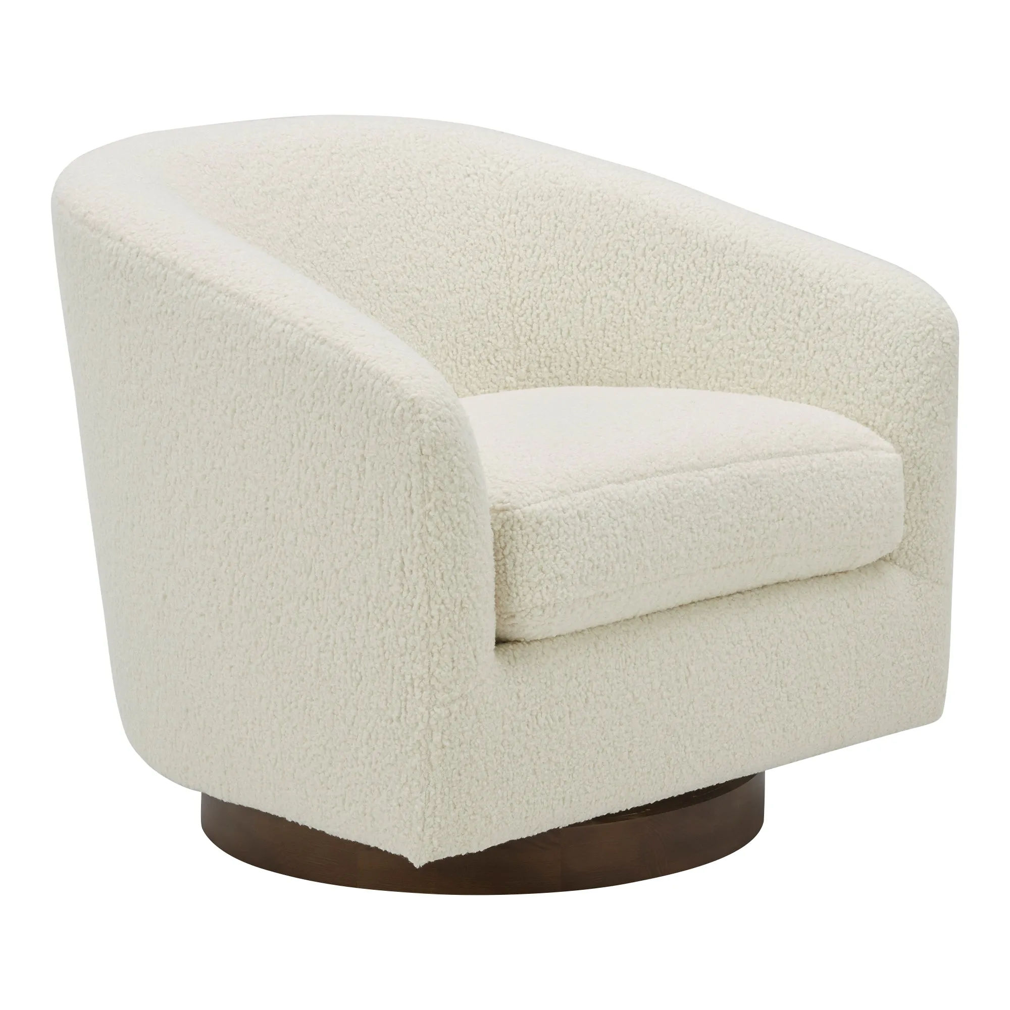 Oscy Swivel Chair Vegan Shearling White