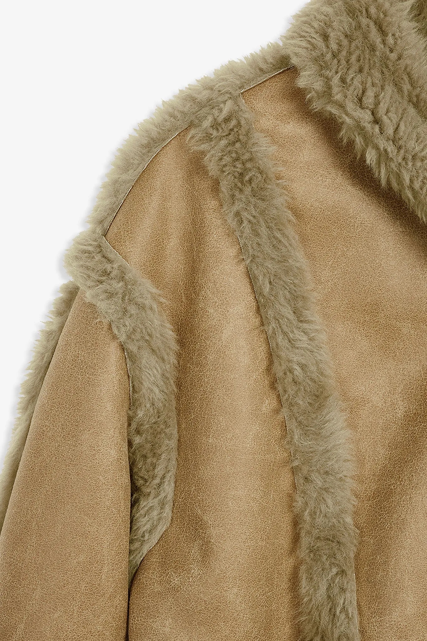 PANELED FAUX-SHEARLING JACKET