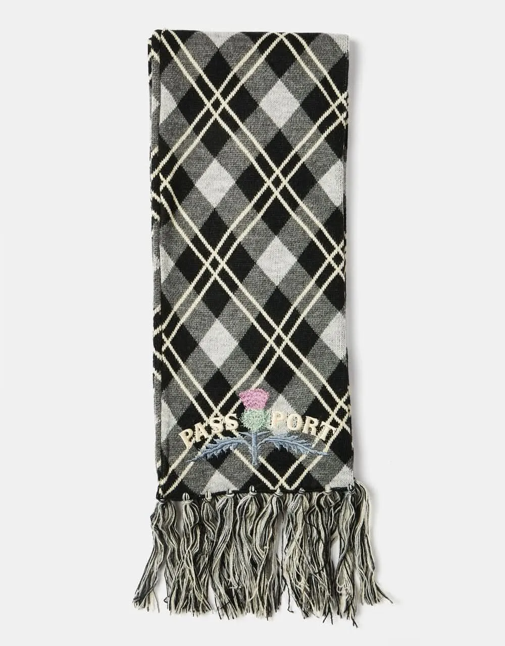 Pass Port Thistle Scarf - Grey Tartan