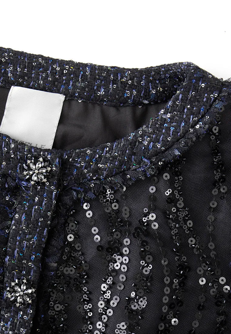 Patchwork Water Flow Sequin Jacket