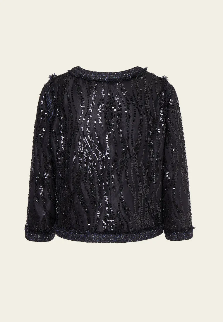 Patchwork Water Flow Sequin Jacket