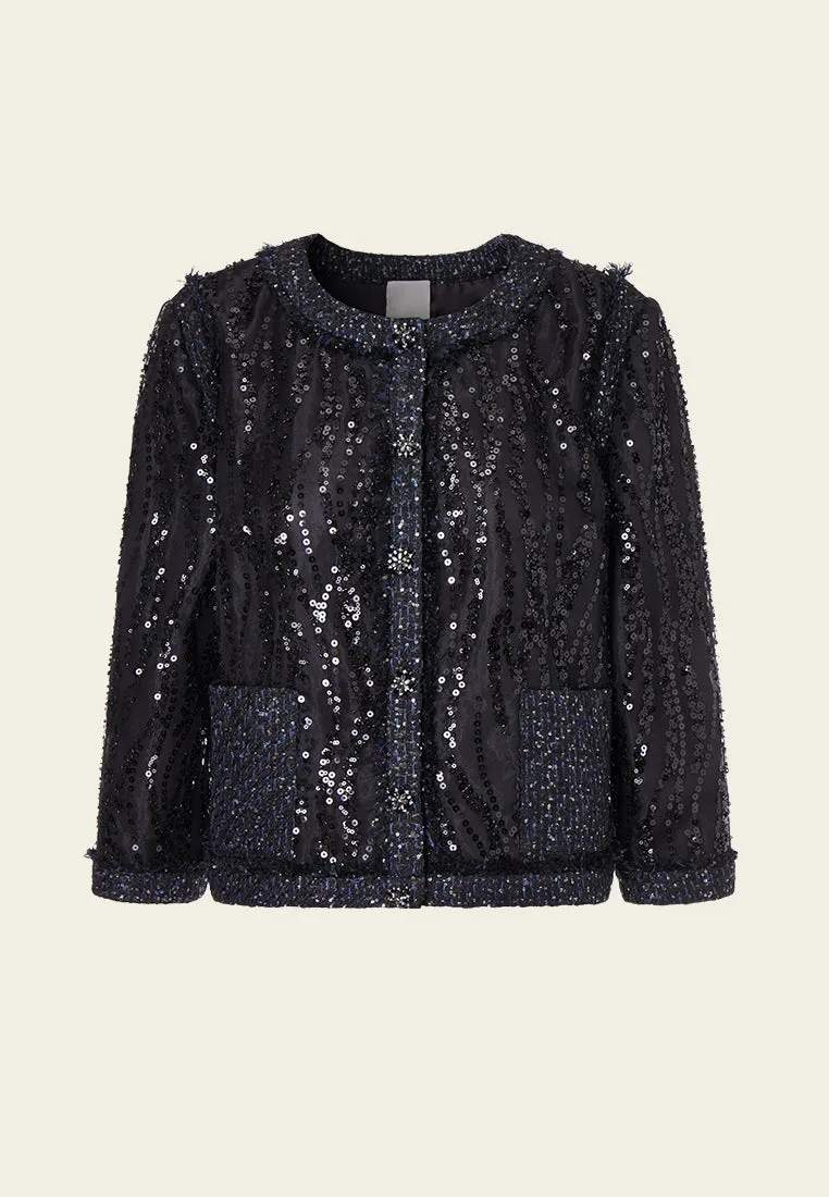 Patchwork Water Flow Sequin Jacket