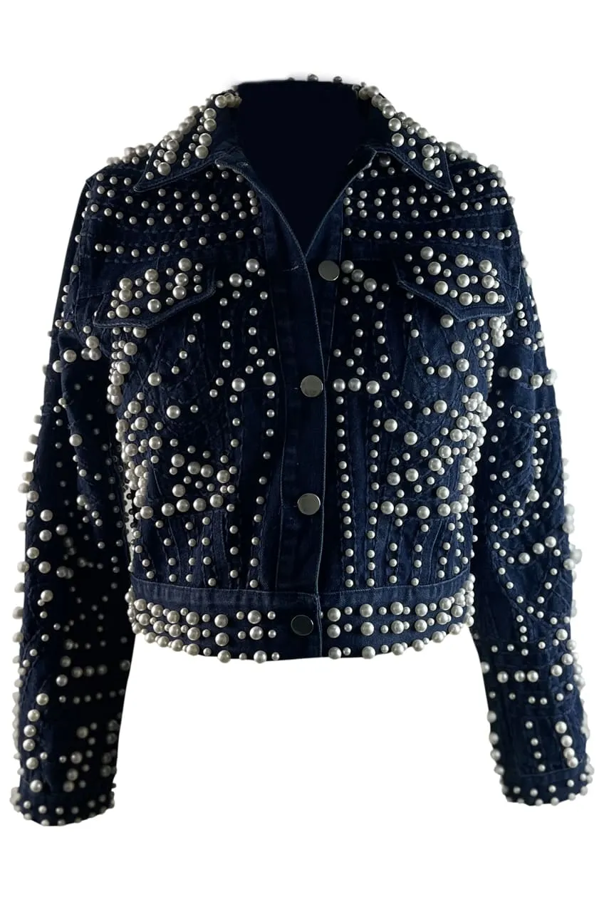 PEARL DARK DENIM JACKET