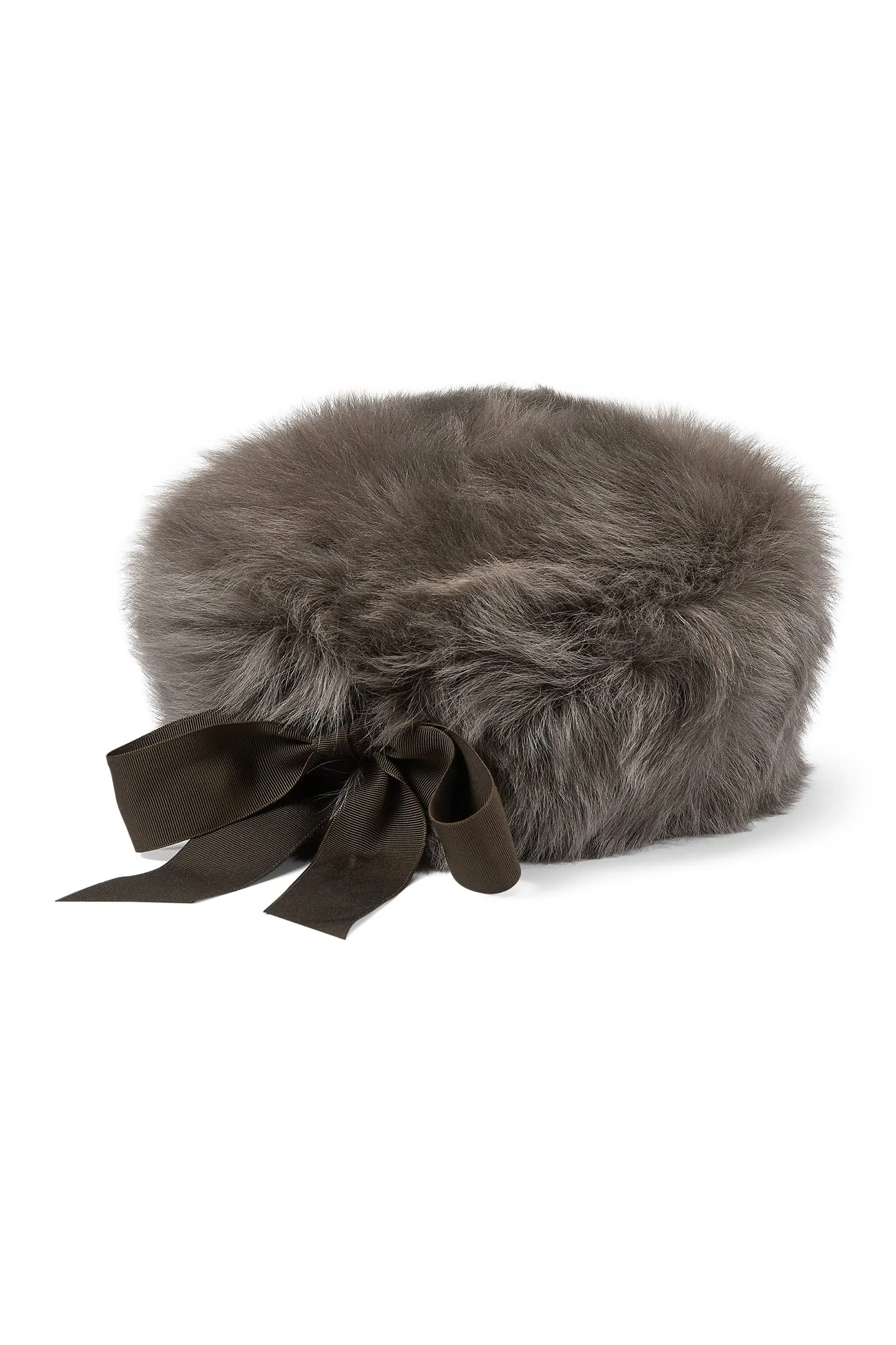 Portia Silver-Green Shearling Winter Hat