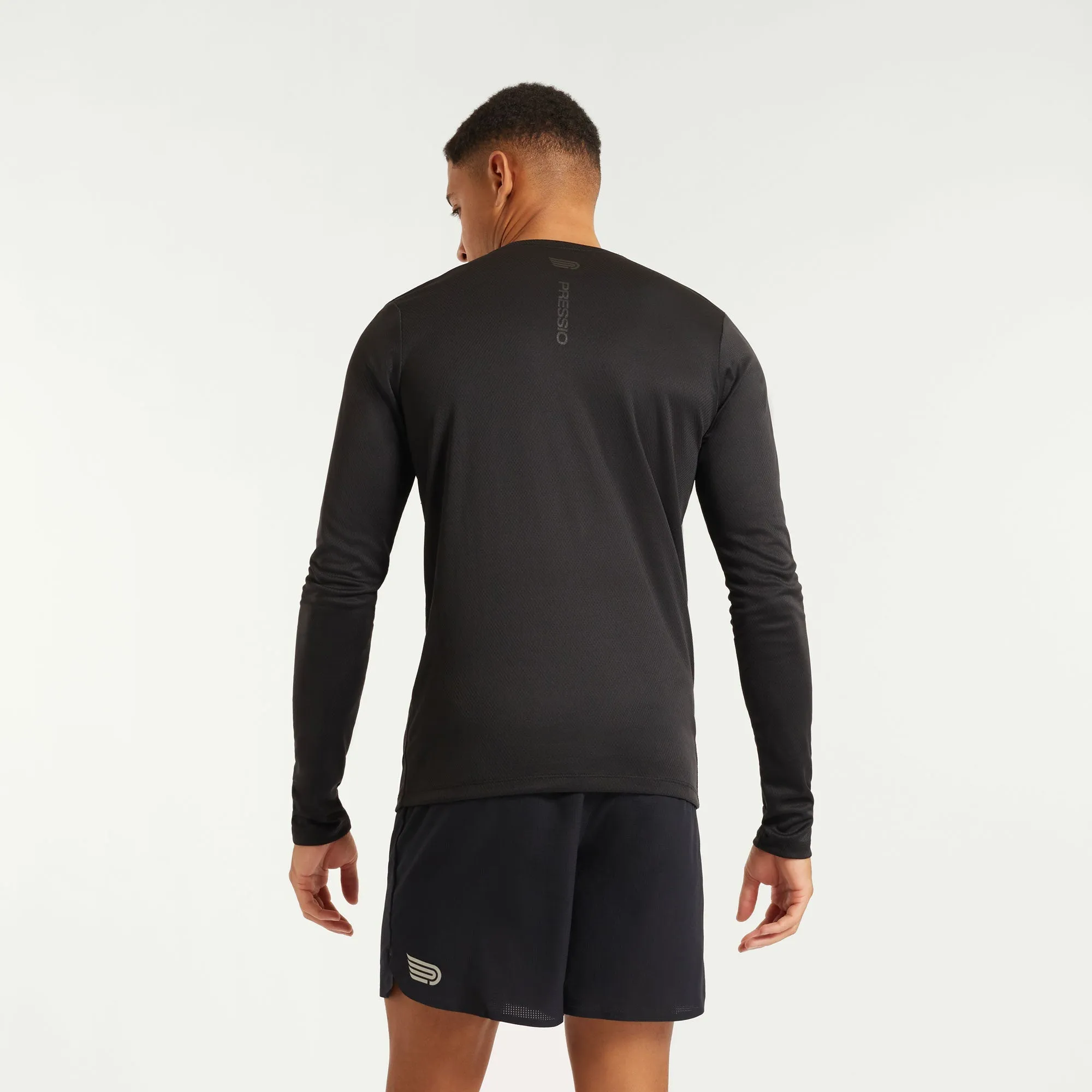 Pressio Perform Long Sleeve Top (Mens) - Black