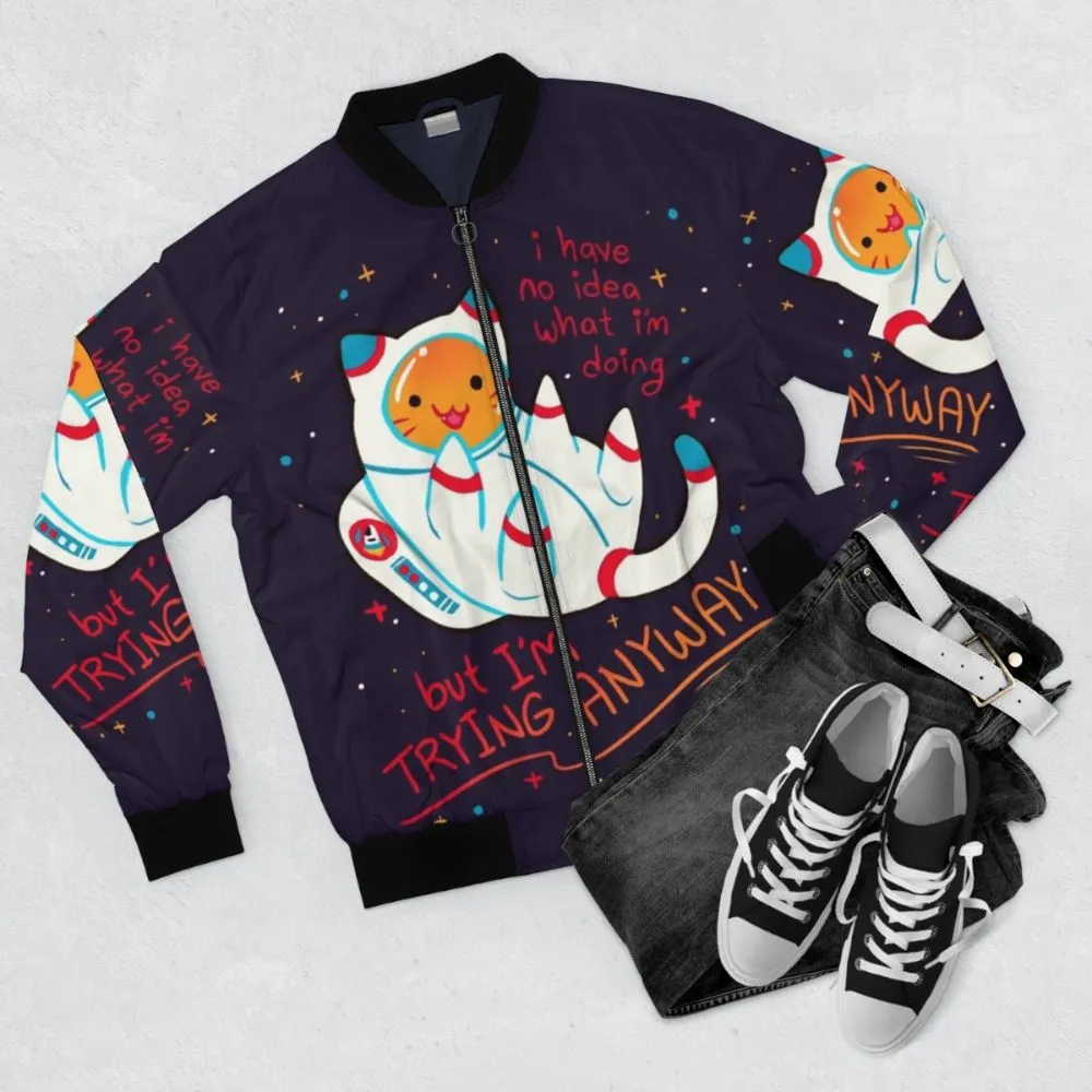 "Catstronaut" Positive Affirmation Bomber Jacket