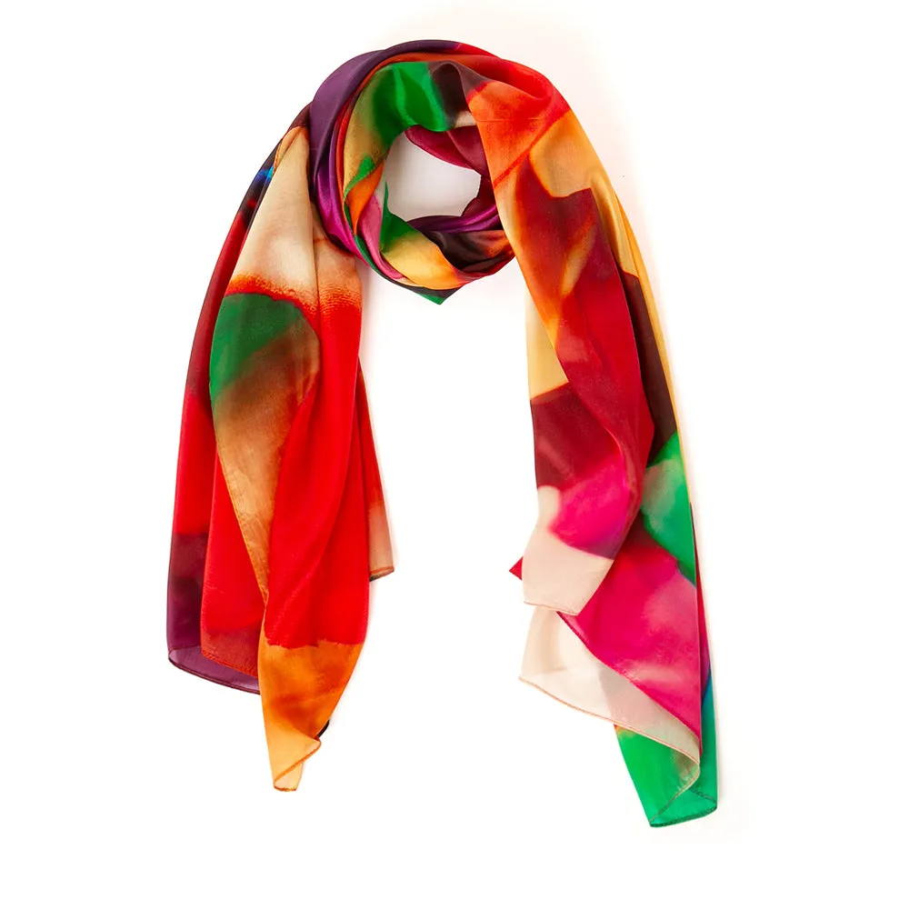 Rainbow Layers Silk Scarf