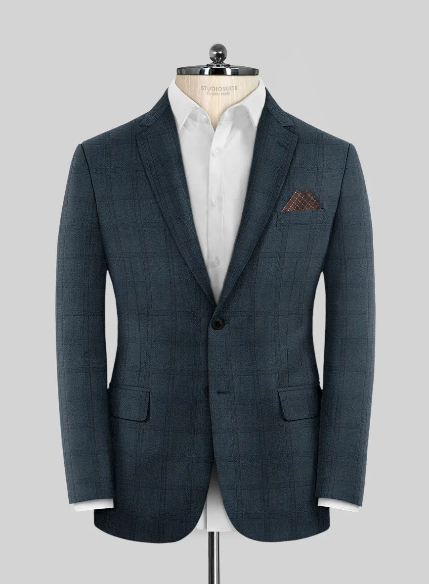 Reda Baltie Blue Checks Wool Jacket