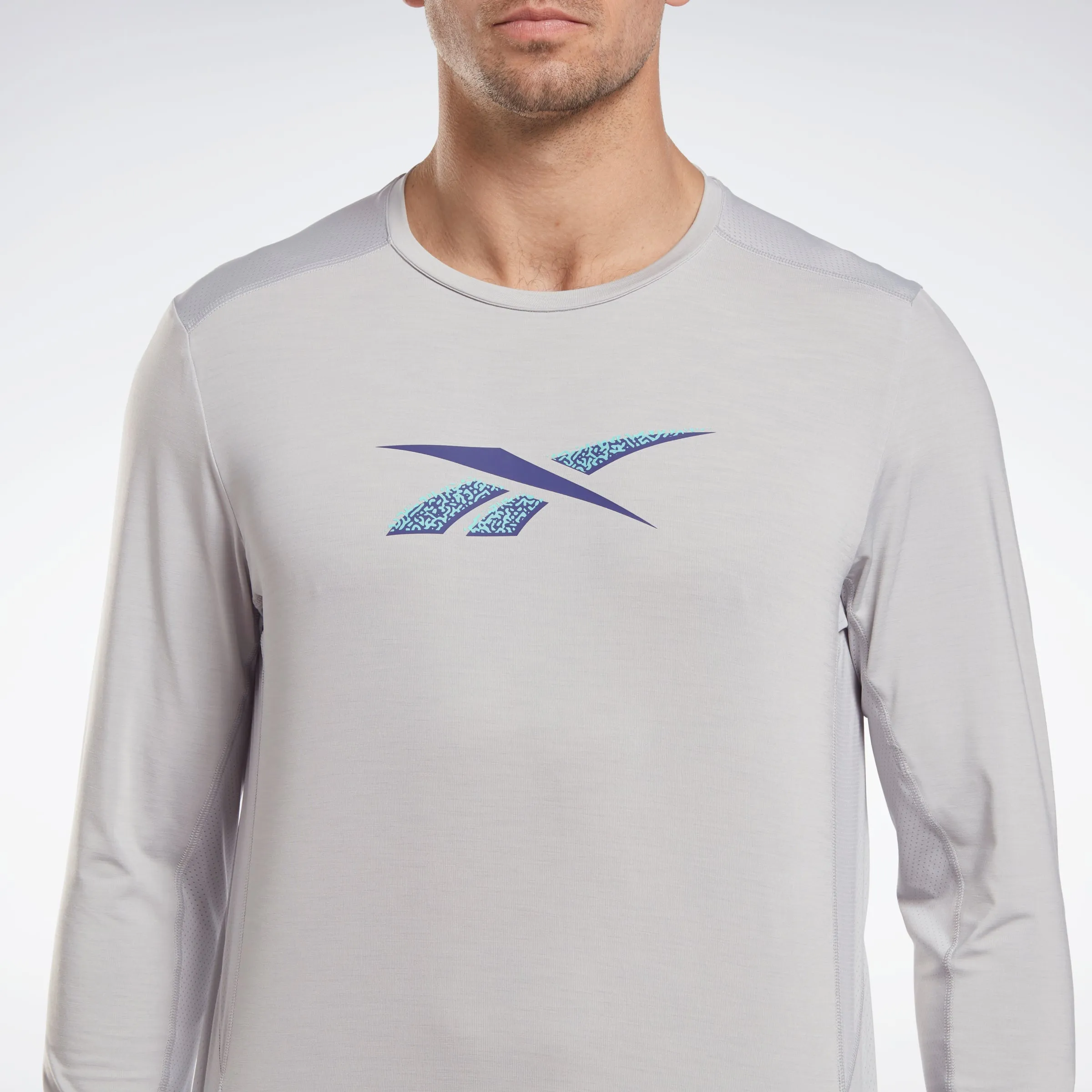 Reebok Apparel Men Activchill Long-Sleeve Top Athlete T-Long-Sleeve Top Pugry3