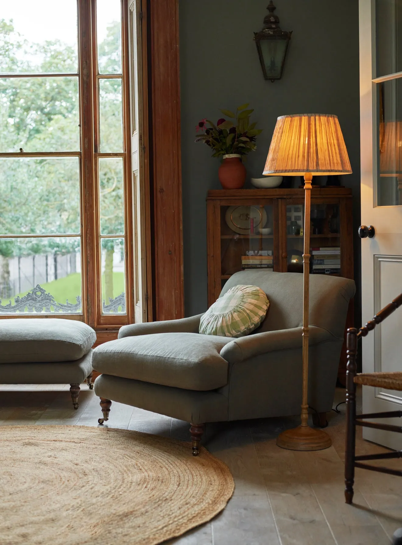 Remy Armchair, Grey Ticking Stripe