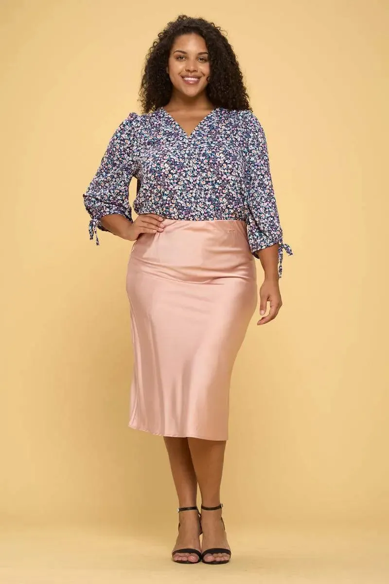 Satin Elegance Midi Skirt for Effortless Sophistication