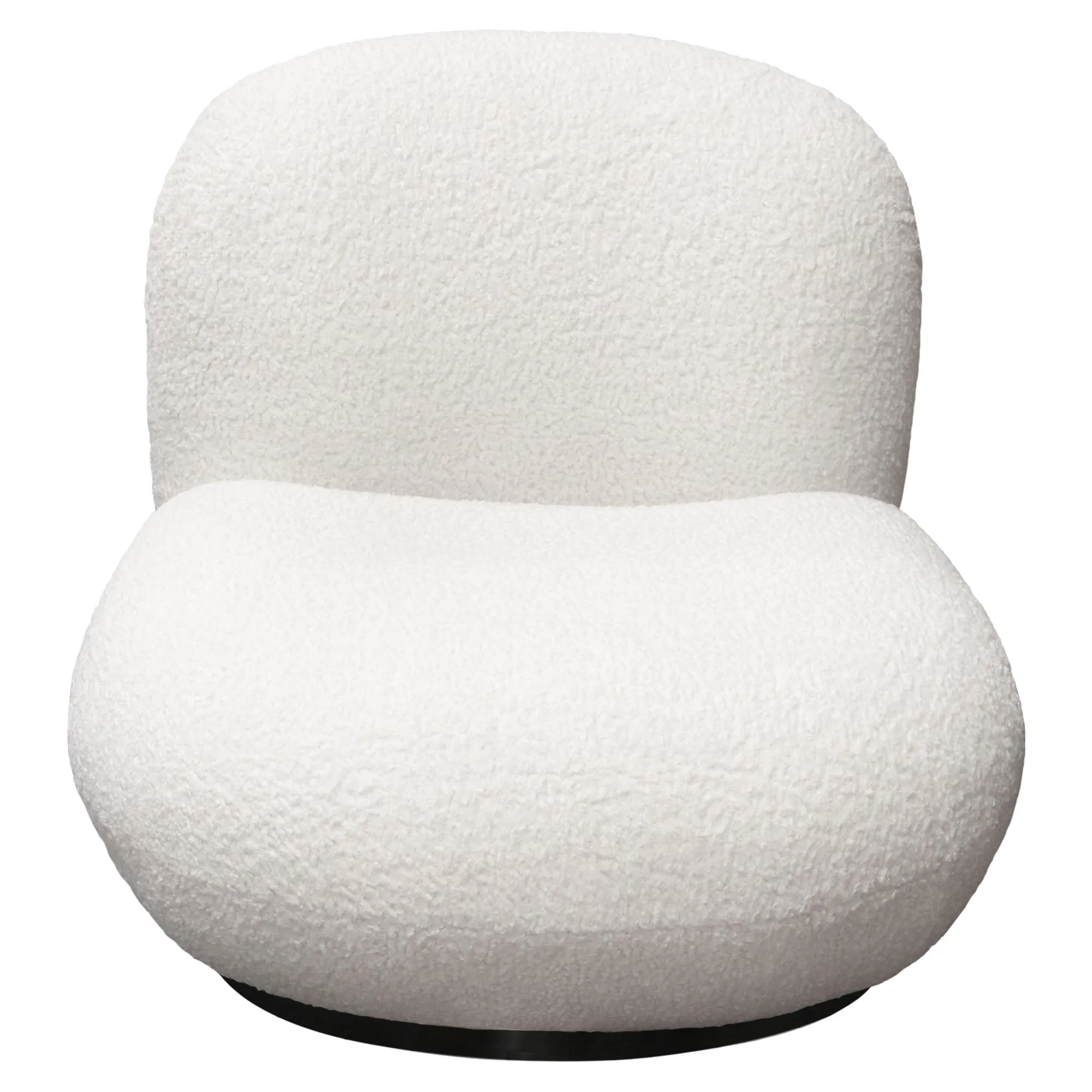 Simone Swivel Accent Chair in White Faux Sheepskin Fabric by Diamond Sofa