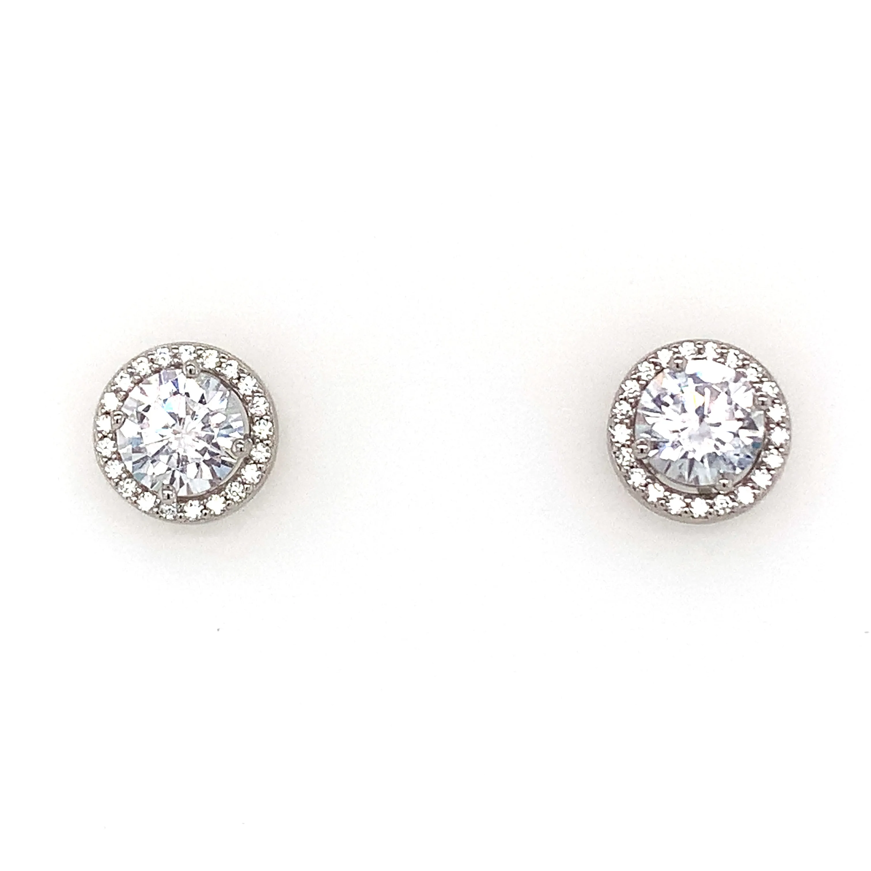 Sterling Silver CZ Stud & Halo Jacket