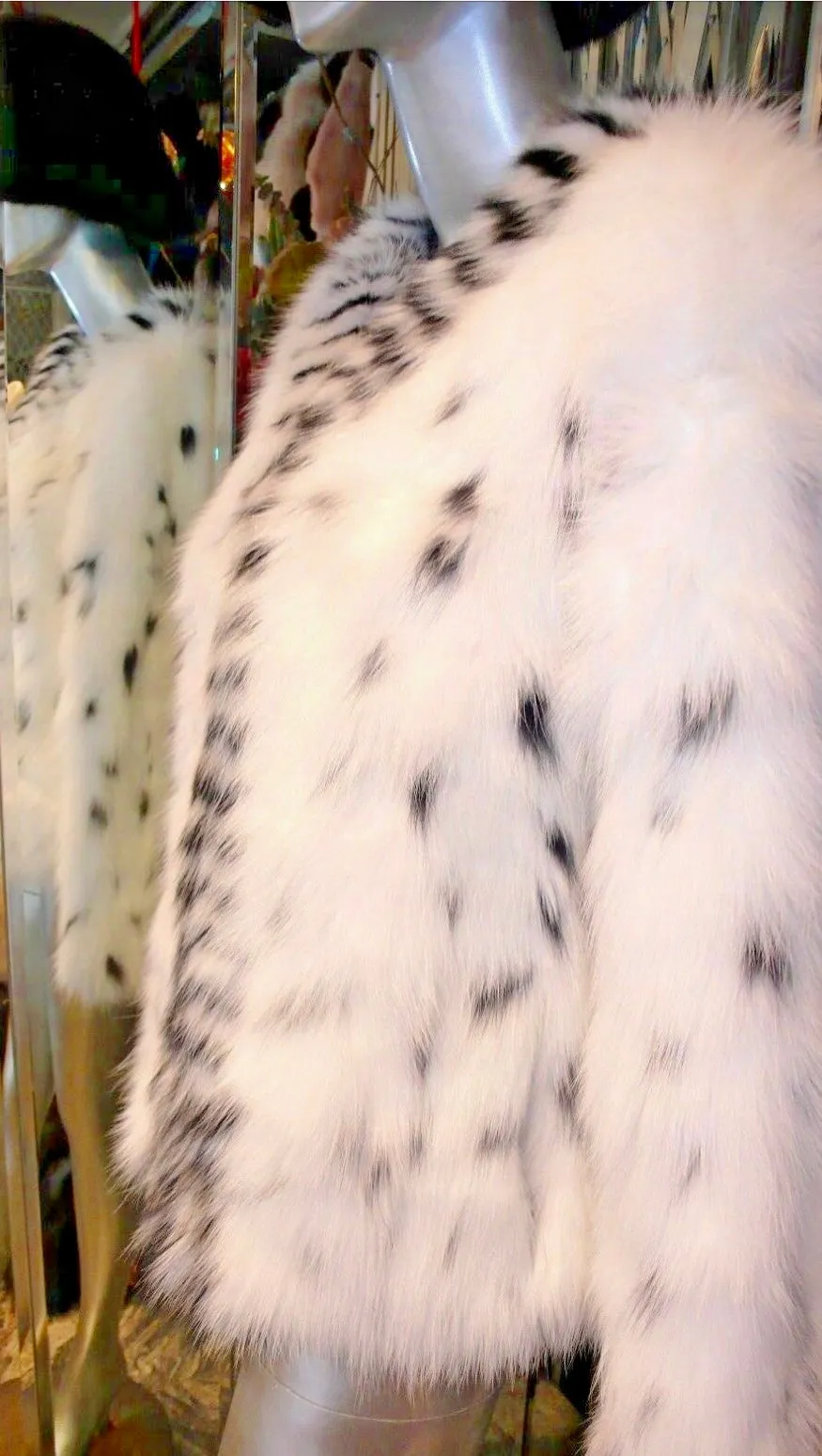 Stunning Black & White Fox Fur Jacket Very Stylish & Youthful Design SUPER SALE!!!